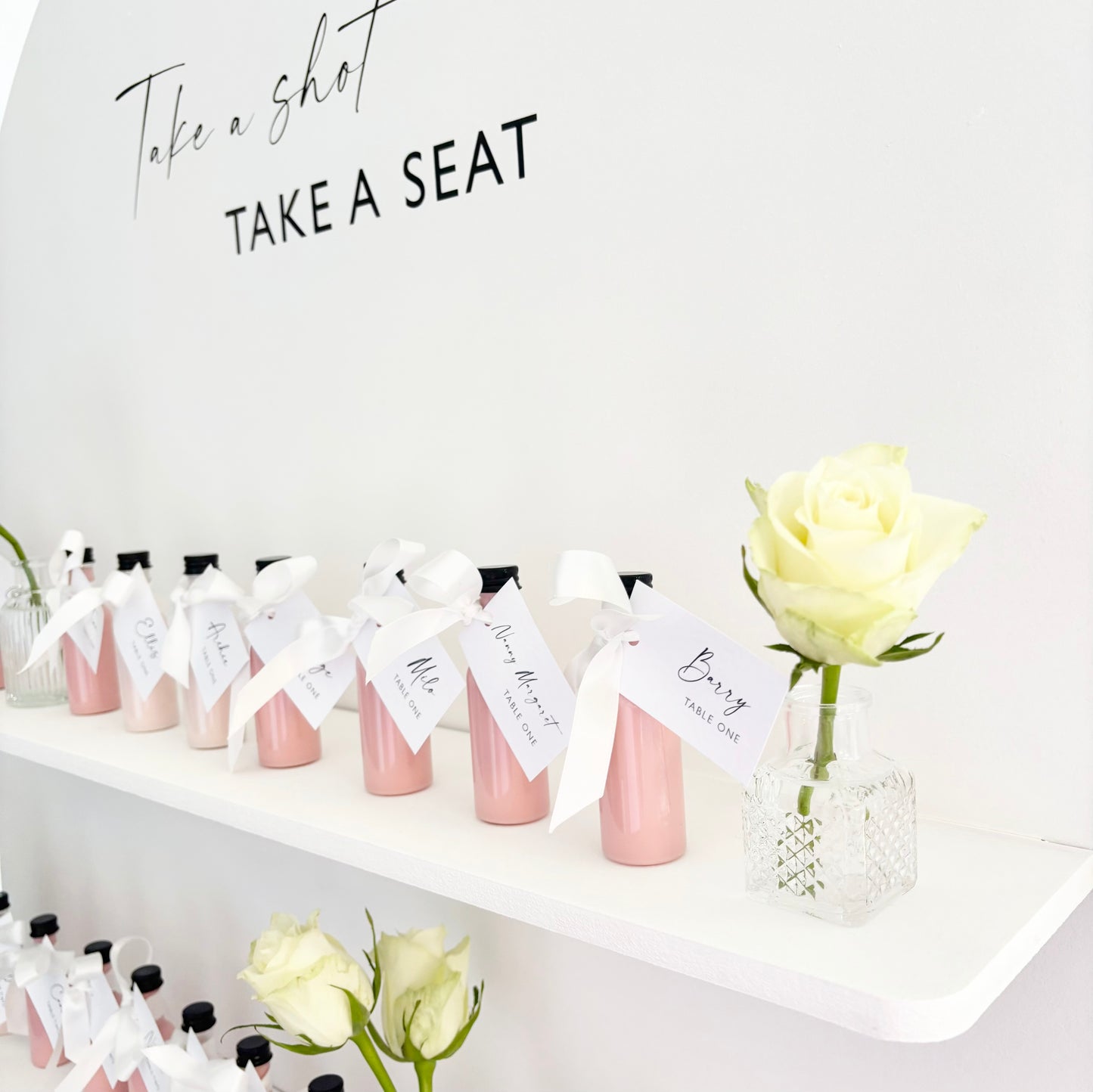 Take a shot, take a seat shelf wall