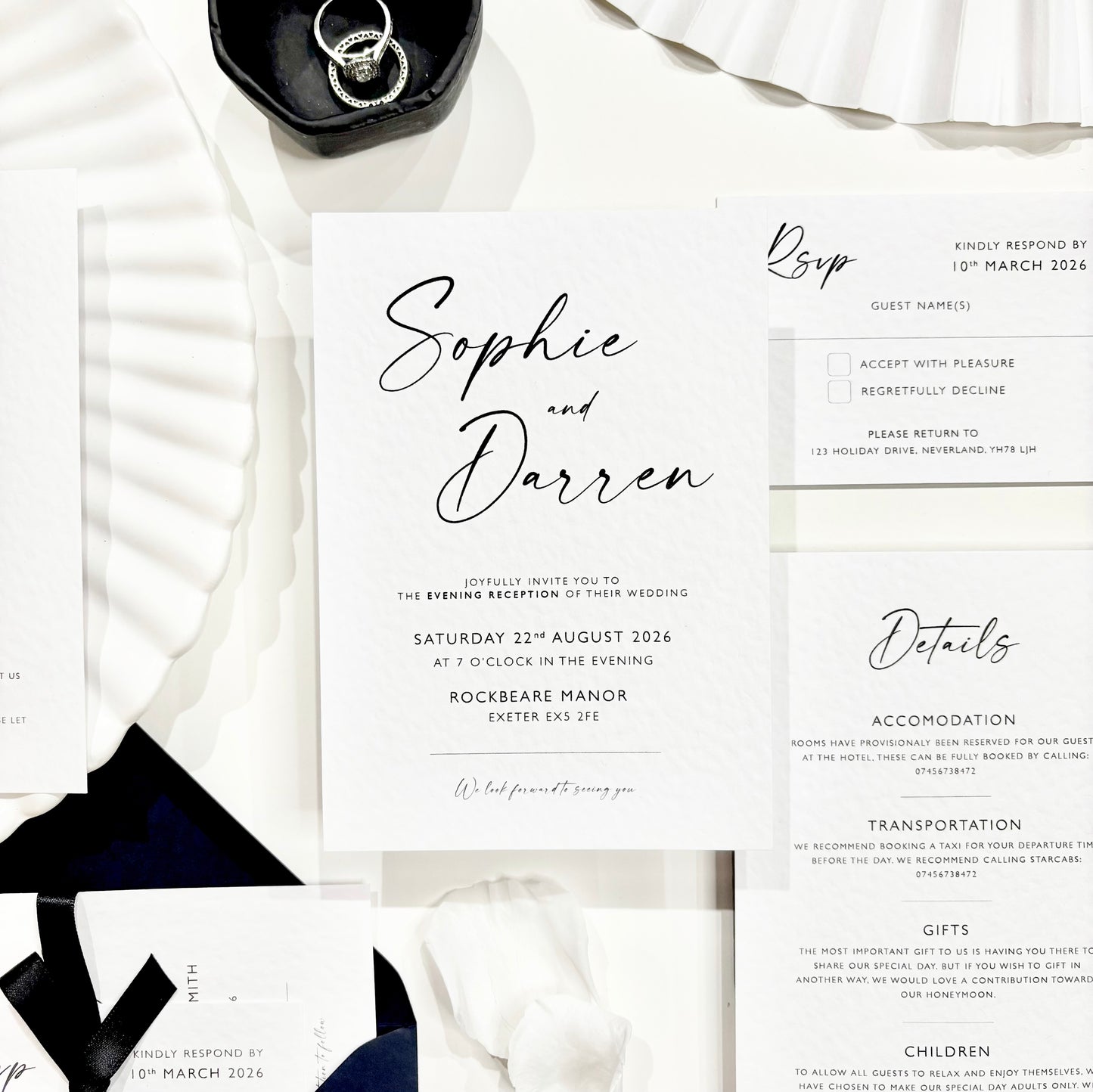 The Isla - Custom Luxury Evening Wedding Invitation | Elegant Minimalist Design | Personalised Invitation | Modern Simple Wedding Invitation