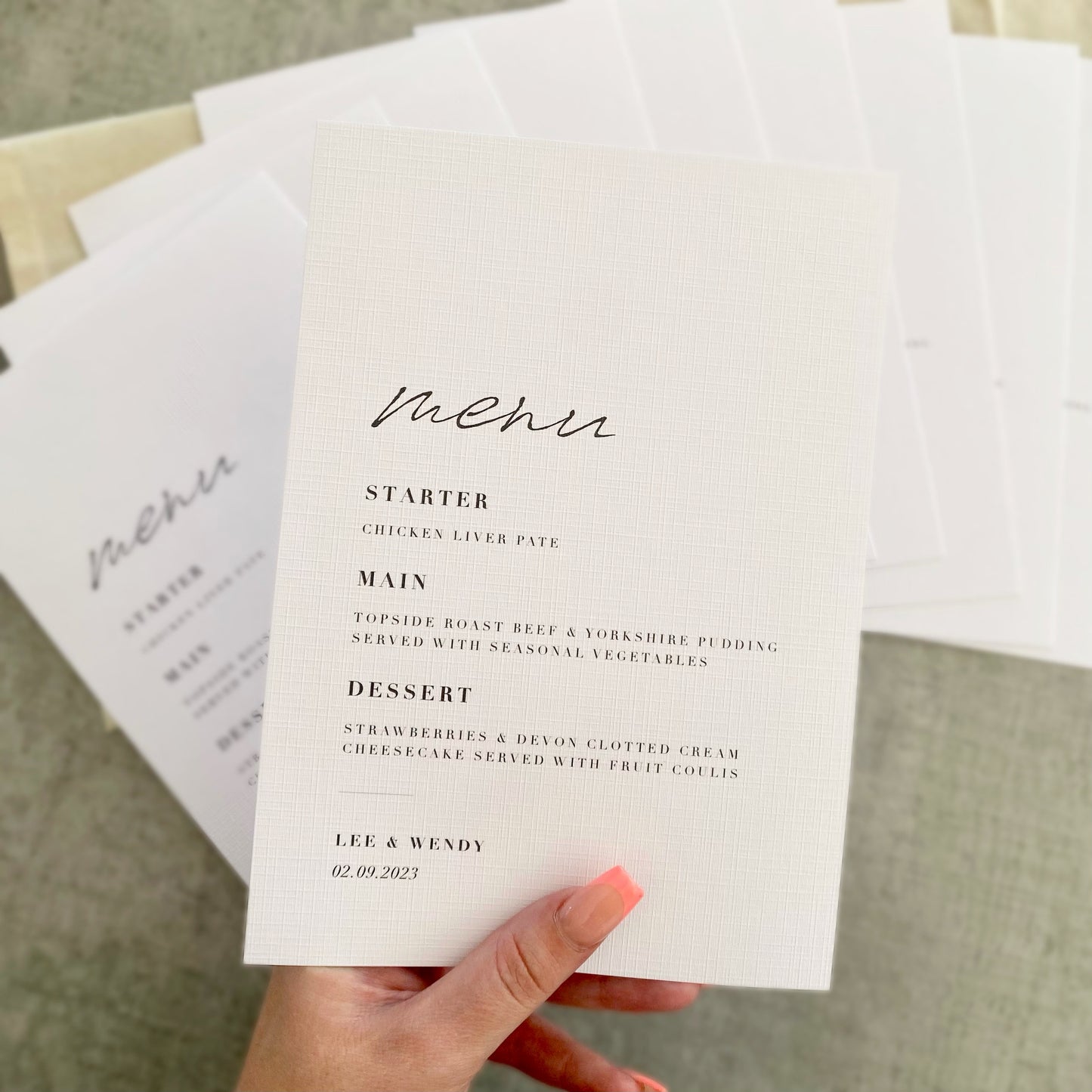 The Martha - Minimalist Menu Card