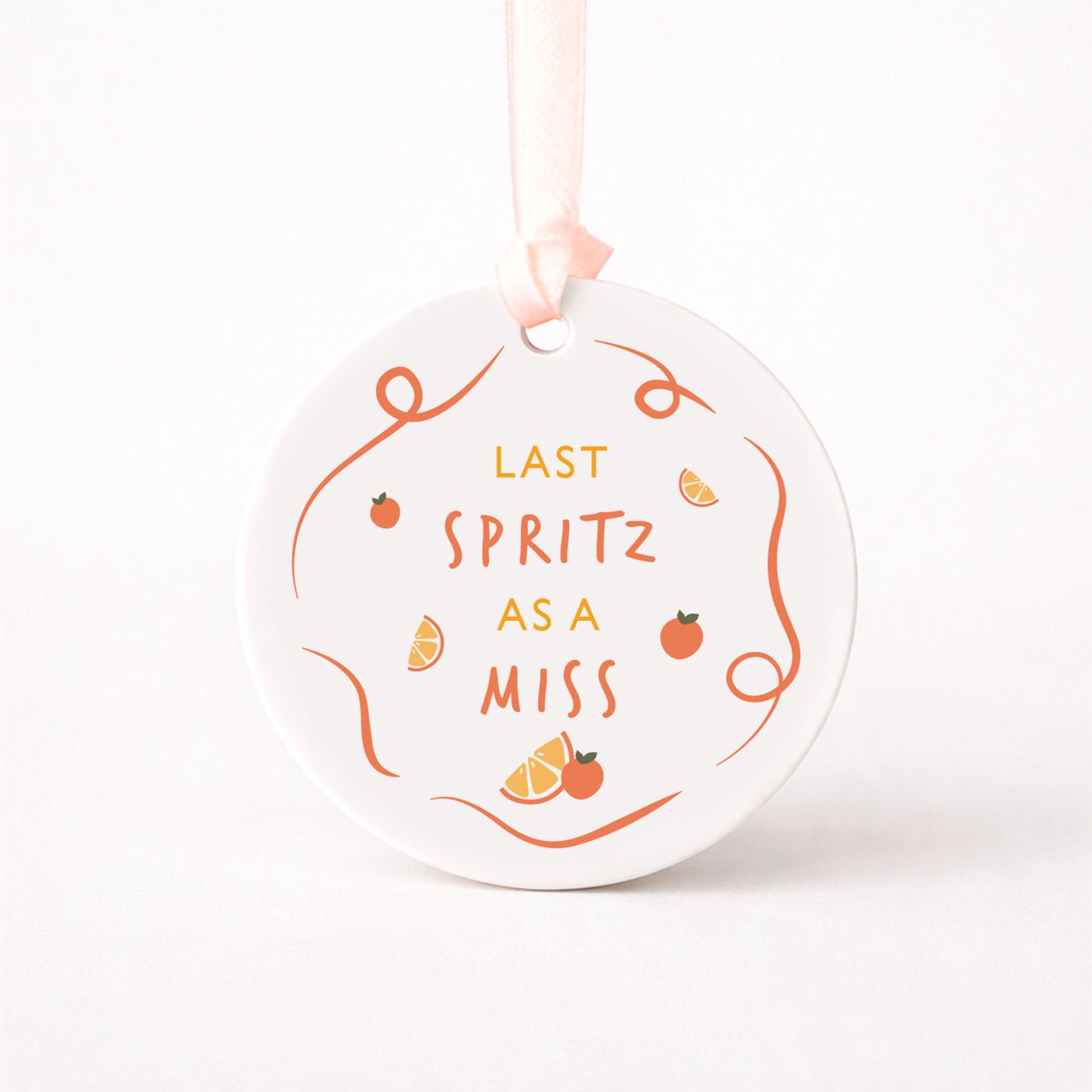 Last Spritz As A Miss Drinks Bottle Tag | Ceramic Ornament | Keepsake Hen Party Gift Decoration | Valentines Gift | Gift Box
