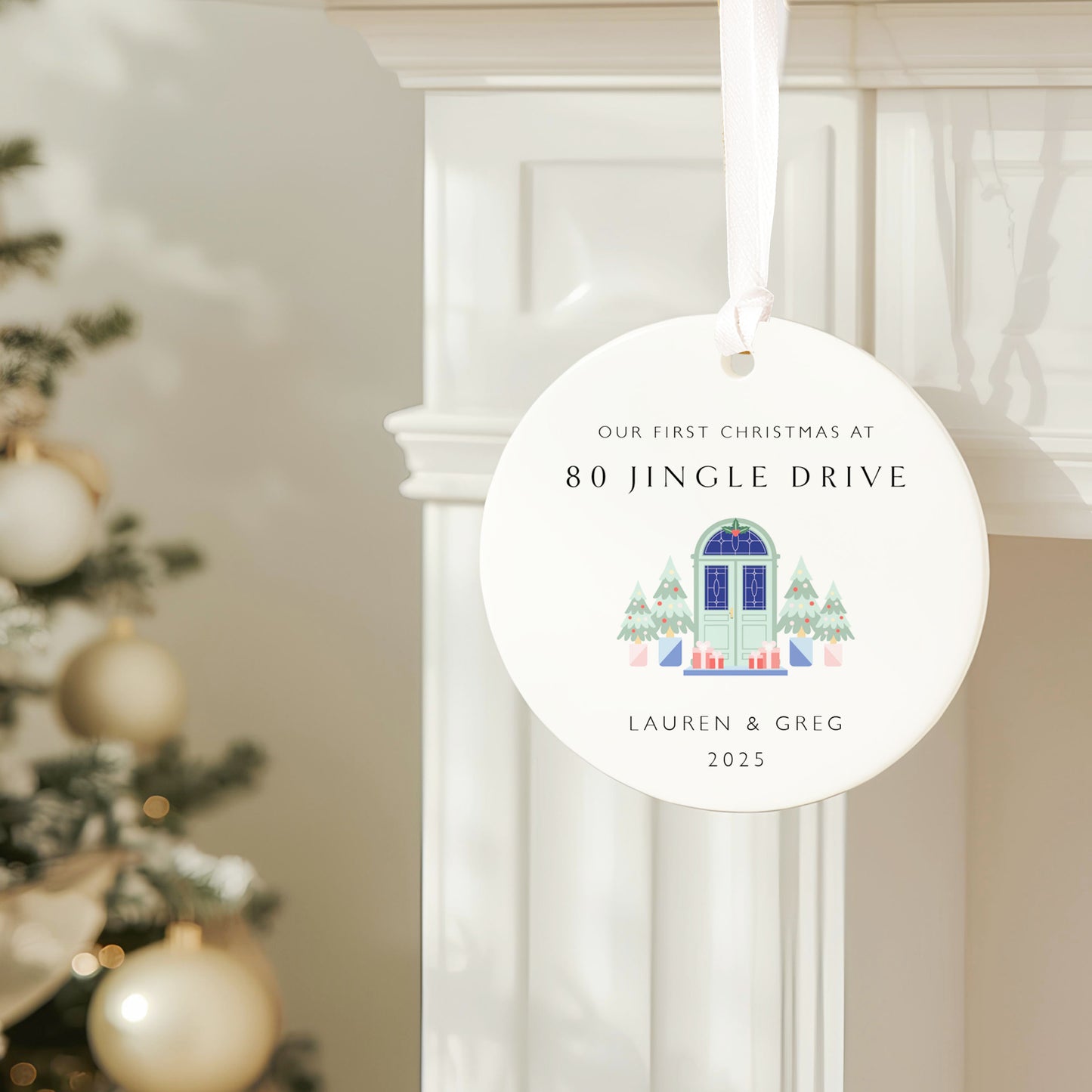 First Christmas New Home Bauble | Personalised Couple's Ornament | Keepsake Christmas Decoration | New Home Gift