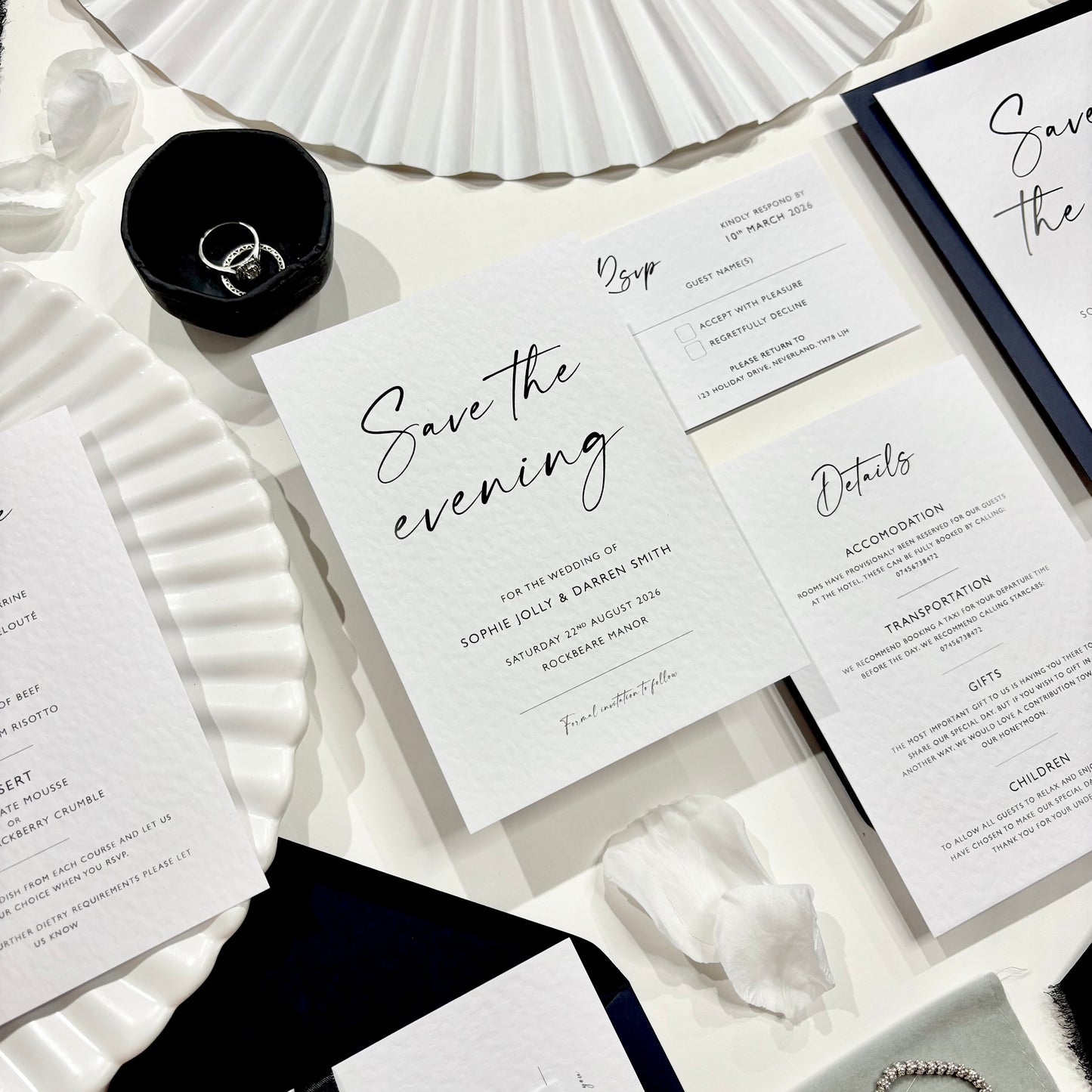 The Isla - Custom Luxury Wedding Evening Save the Date | Elegant Minimalist Design | Personalised Invitation | Modern Simple Wedding Invitation