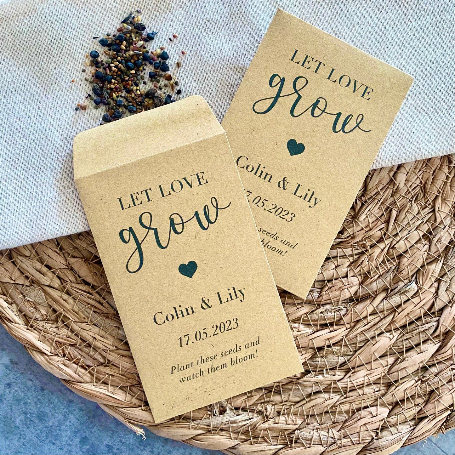 Let Love Grow Personalised Wild Flower Seed Favours