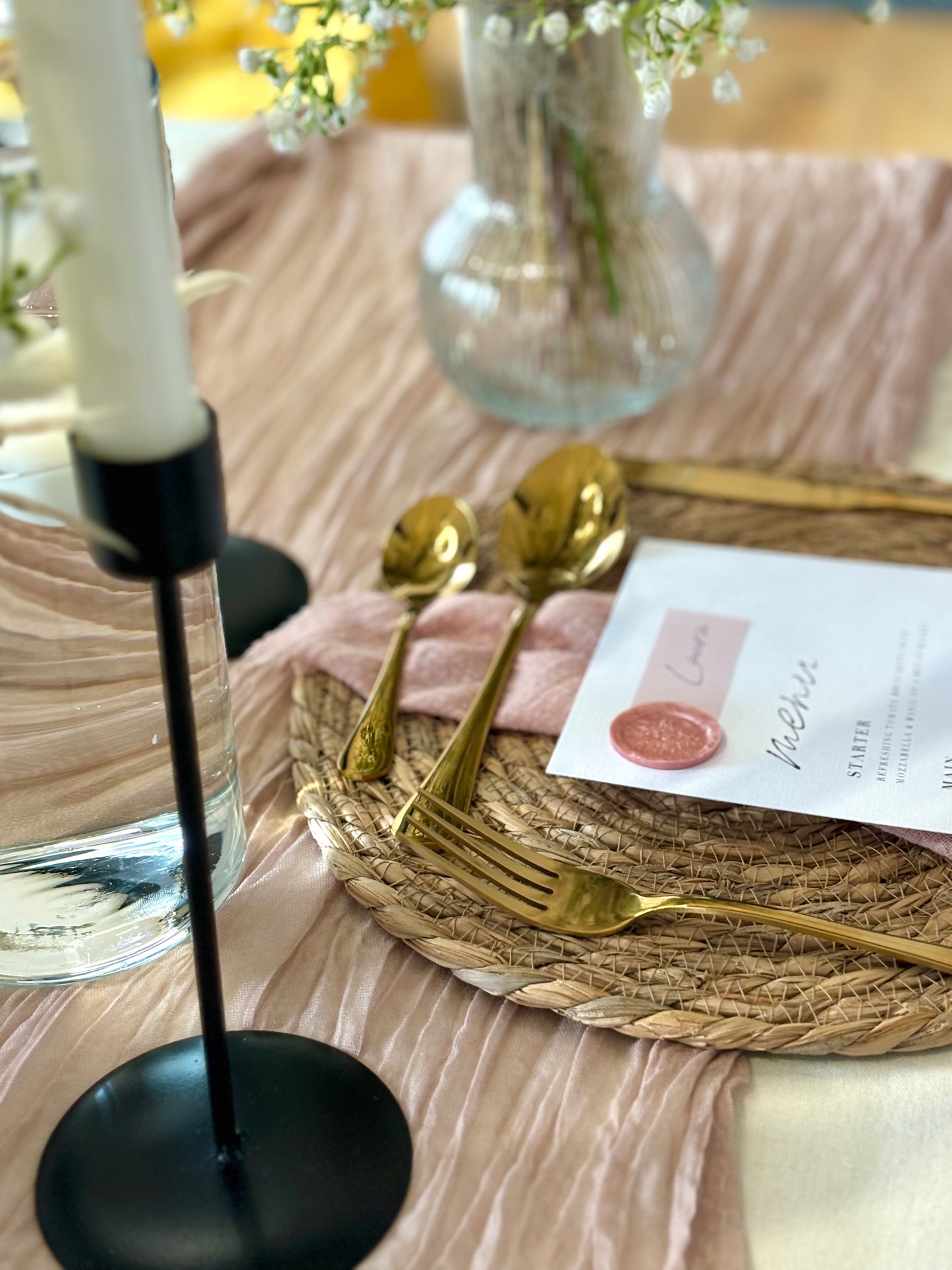 Pastel Pink Raw Trim Napkin