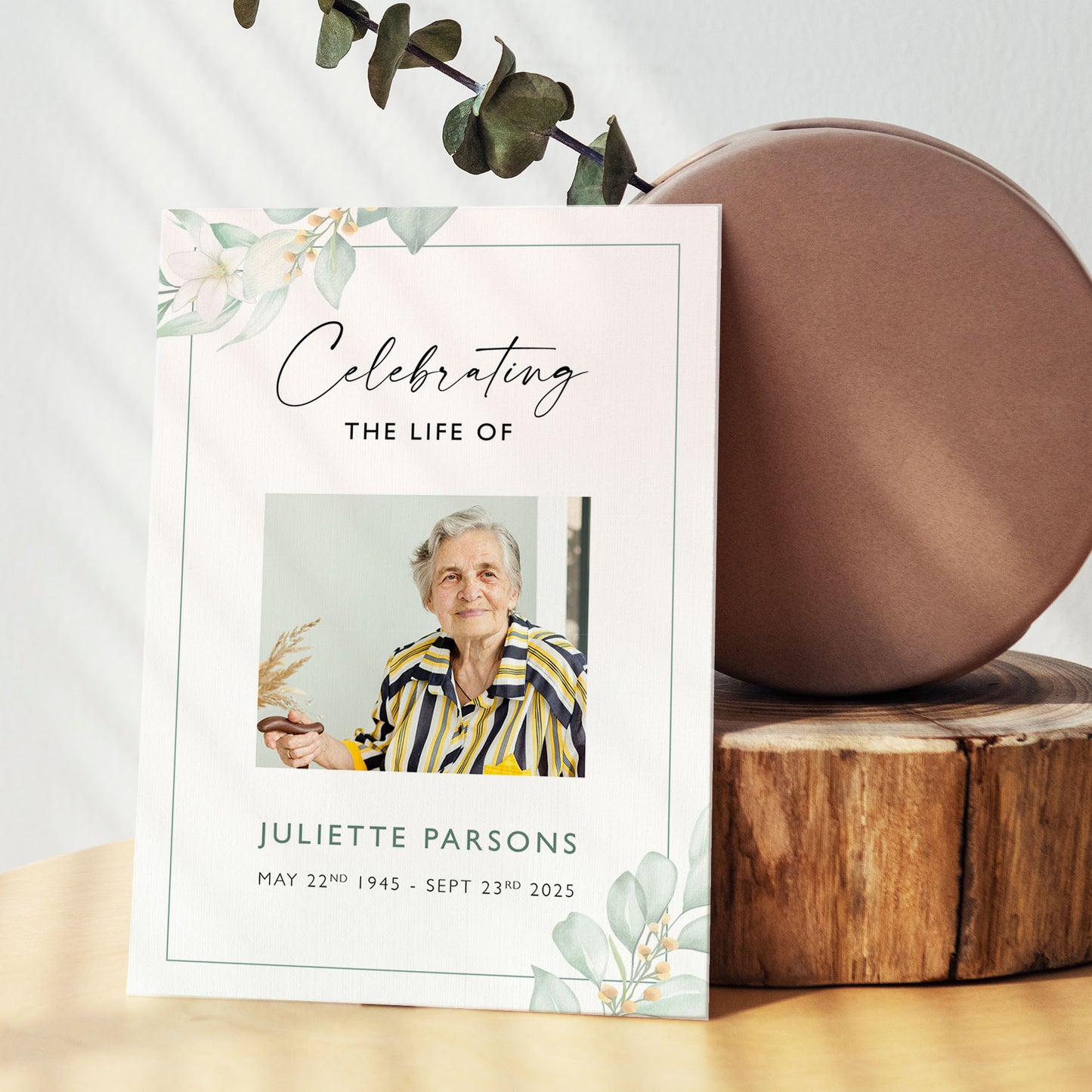 Botanical Funeral Order of Service Printed Booklet | Celebration of Life Program | Memorial Booklet | Funeral Program