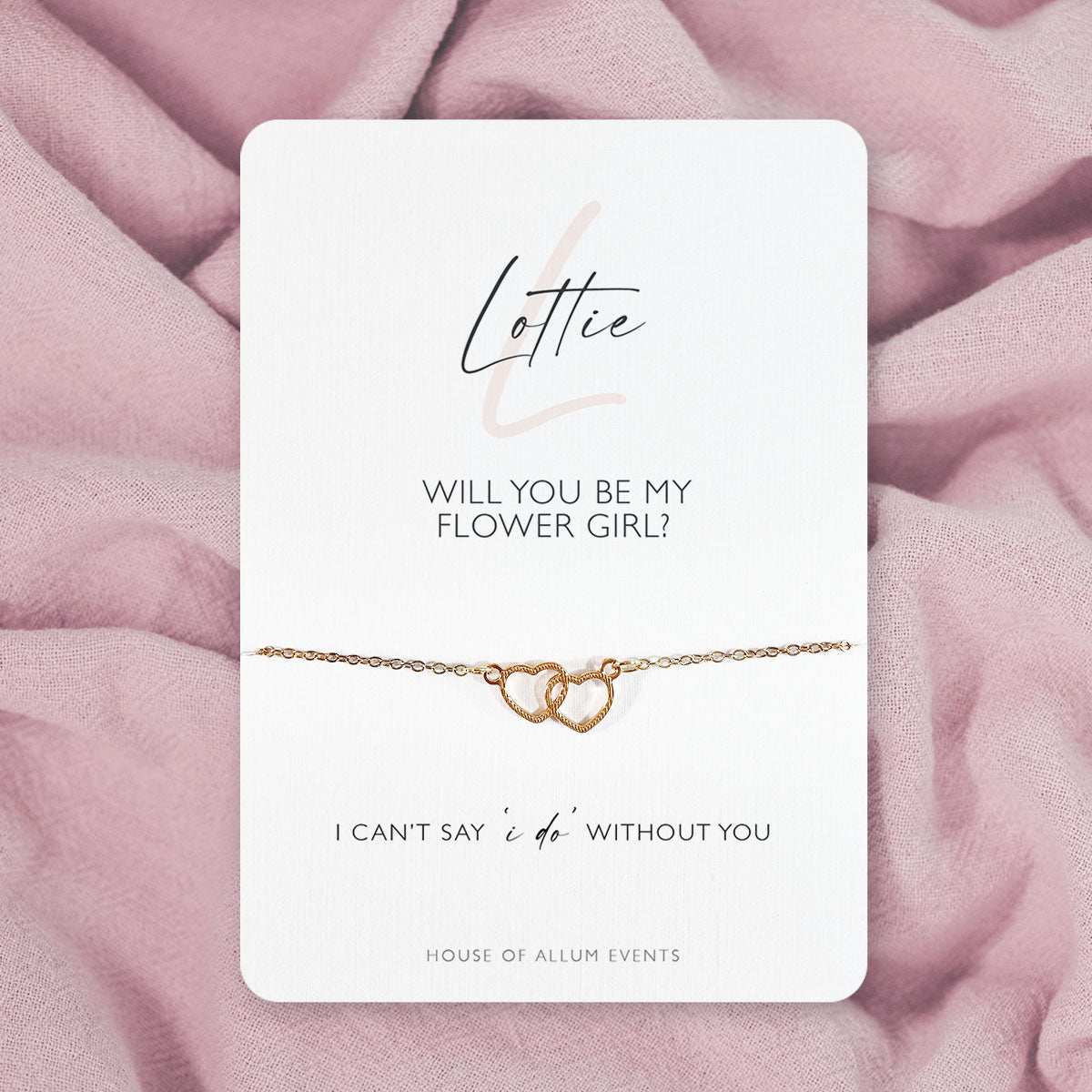 Bridesmaid Proposal Bracelet Personalised | Will You Be My Bridesmaid Gift | Personalised Gold Bridesmaid Jewellery | Pink