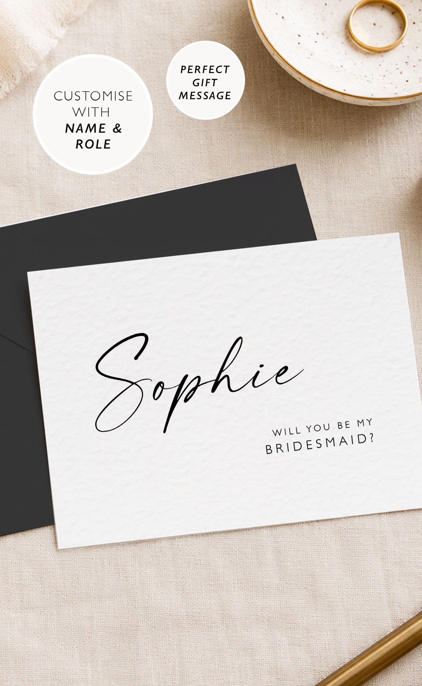 Elegant Bridesmaid Proposal Card Black and White Bridesmaid Proposal Postcard Will You Be My Bridesmaid Card Bridesmaid Proposal Gift