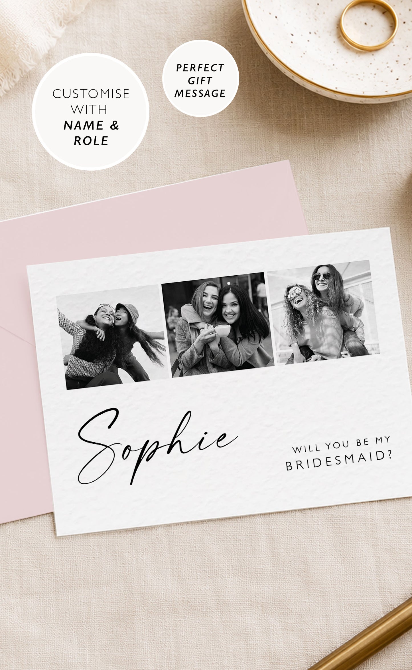 Polaroid Photo Bridesmaid Proposal Card Bow Bridesmaid Proposal Postcard Will You Be My Bridesmaid Card Elegant Bridesmaid Proposal Gift