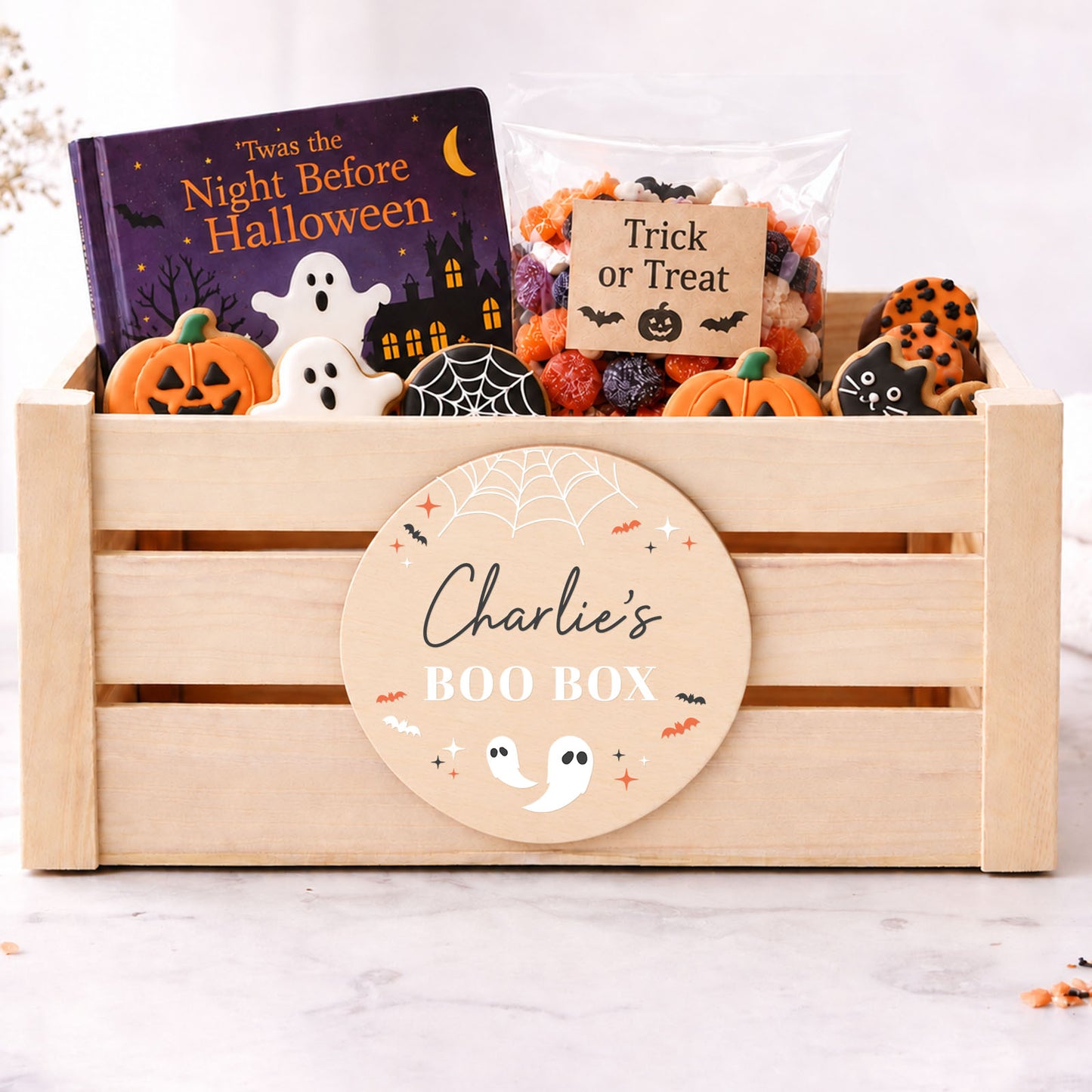 Halloween Boo Box For Kids Personalised Halloween Sweet Box Trick or Treat Halloween Box For Kids Halloween Sweets Crate Boo Box