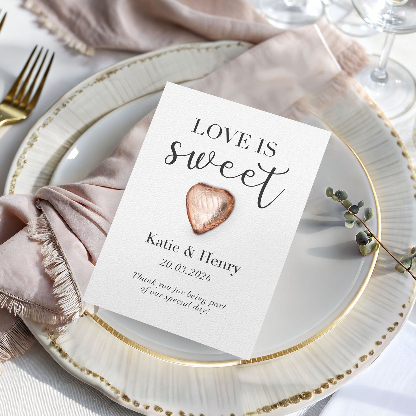 Personalised Wedding Favours Chocolate Heart | Custom Thank You Guest Gift | Edible Favours for Weddings | Nikah & Mehndi | Engagement