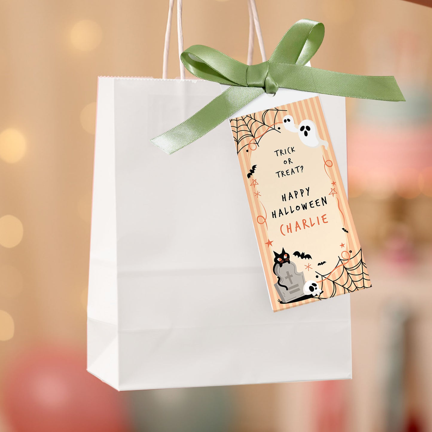 Personalised Halloween Treat Bags for Kids Trick or Treat Gift Bag Halloween Party Favours Sweet Bags Kids Spooky Party Bag