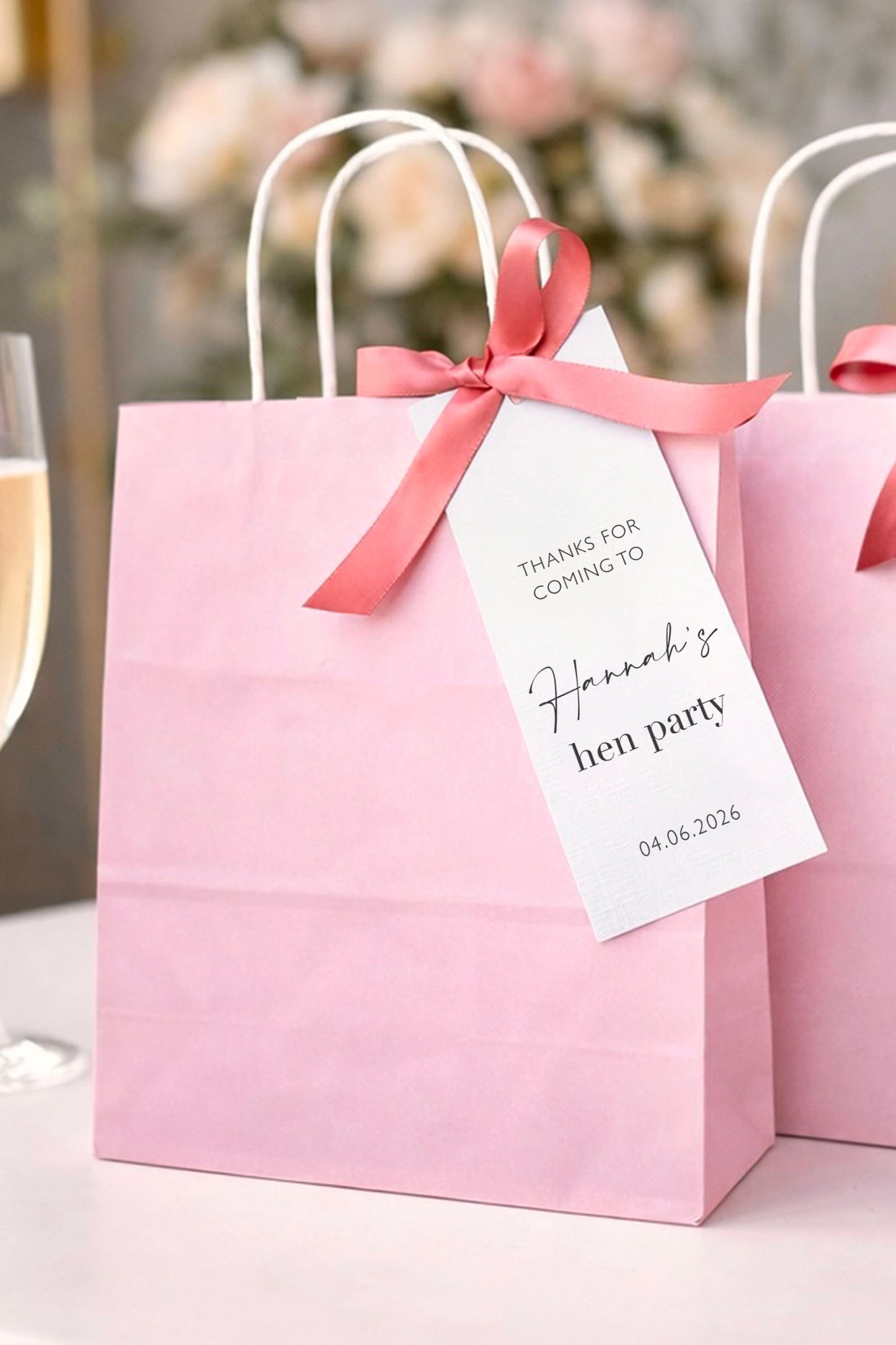 Hen Party Bags Personalised Gift Party Bag Hen Do Gift Bag Name Tags Party Favours Hen Party Burlap Tote Bag Hen Weekend Ribbon Name Tag