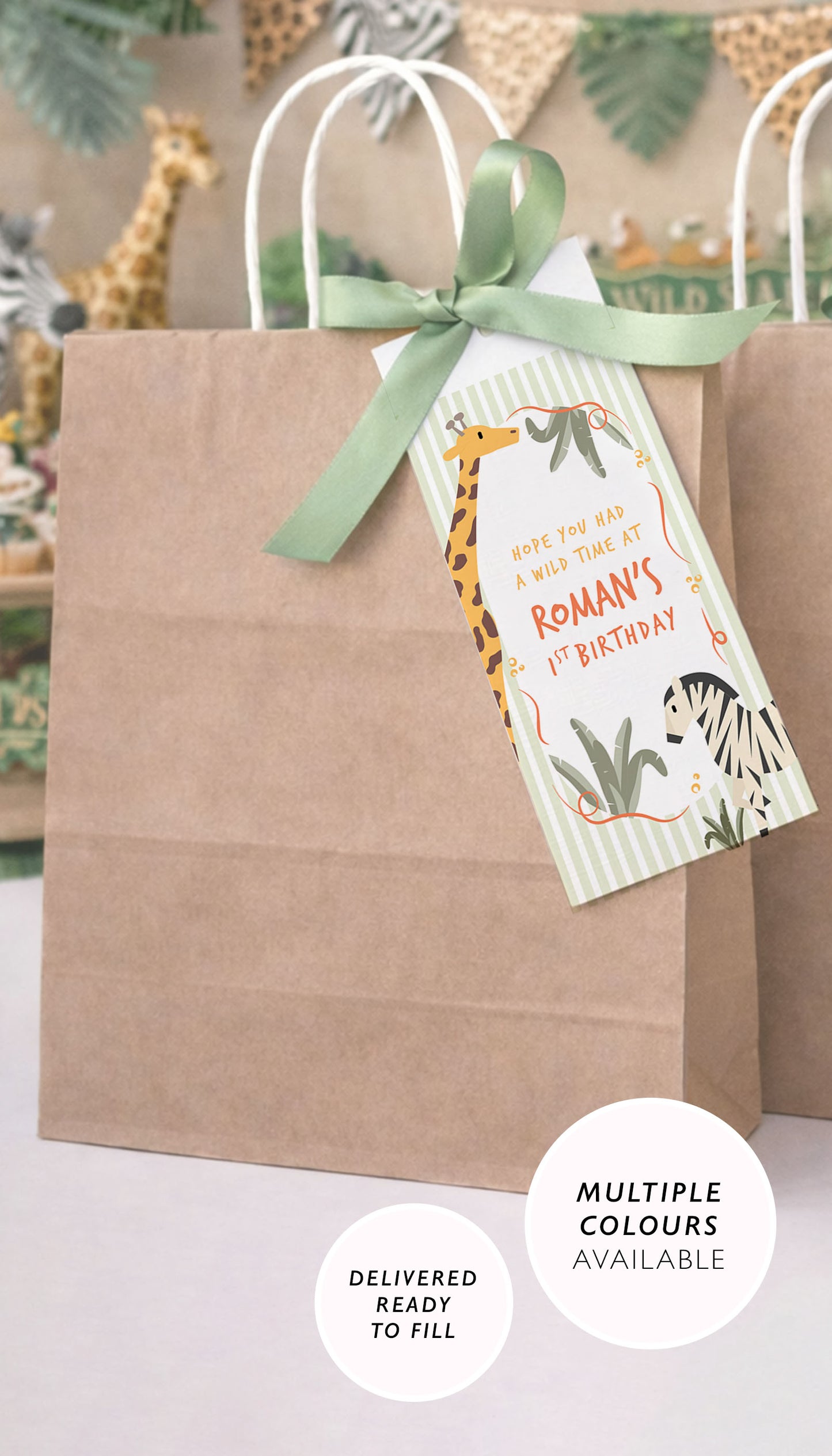 Safari Theme Party Bags For Kids Jungle Animal Safari Birthday Party Favours Personalised Safari Party Bags Jungle Gift Bags Safari Animals