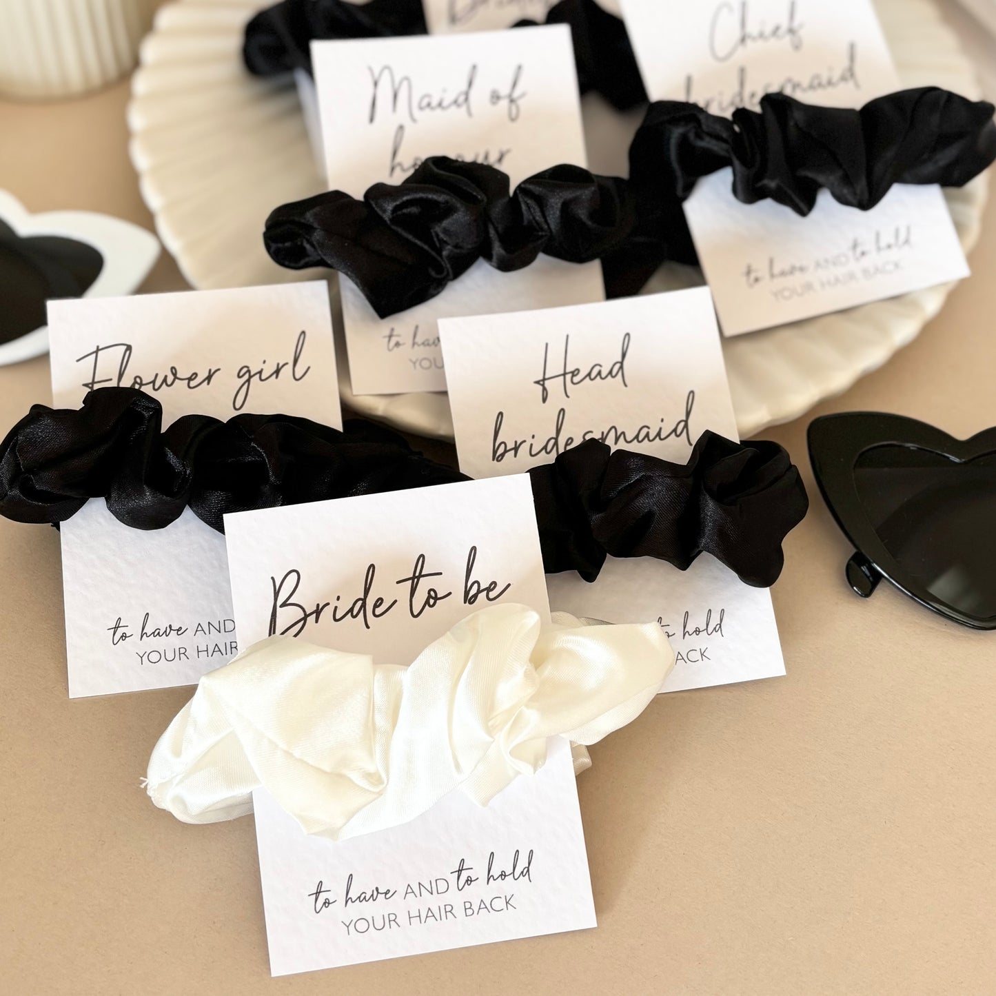 Black Hen Party Hair Scrunchies