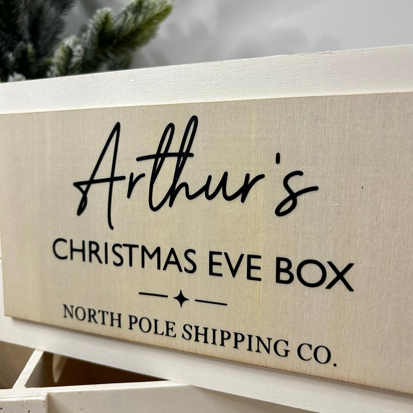 Personalised Wooden Christmas Eve Box Crate - Large