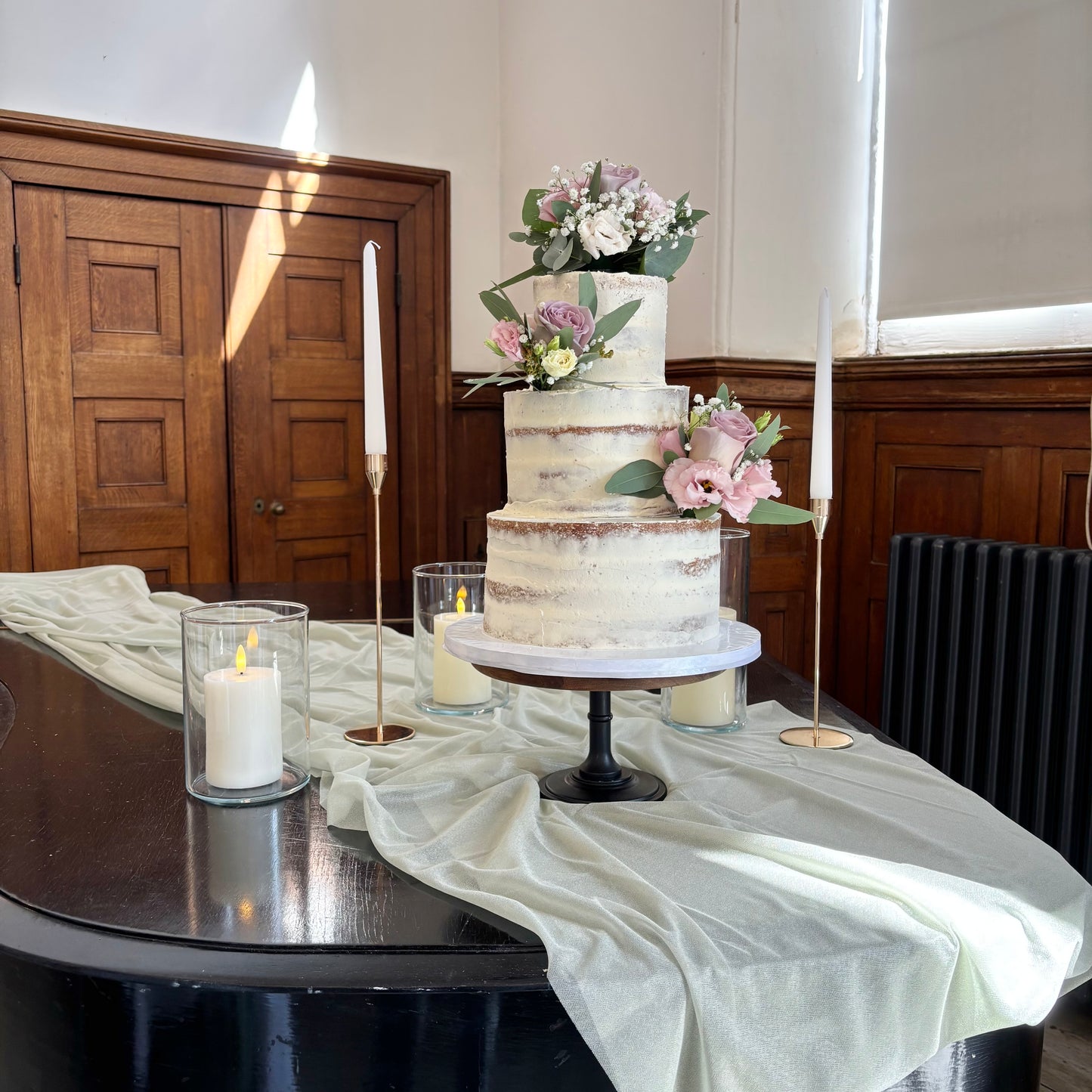 Sage Green Chiffon Table Runner