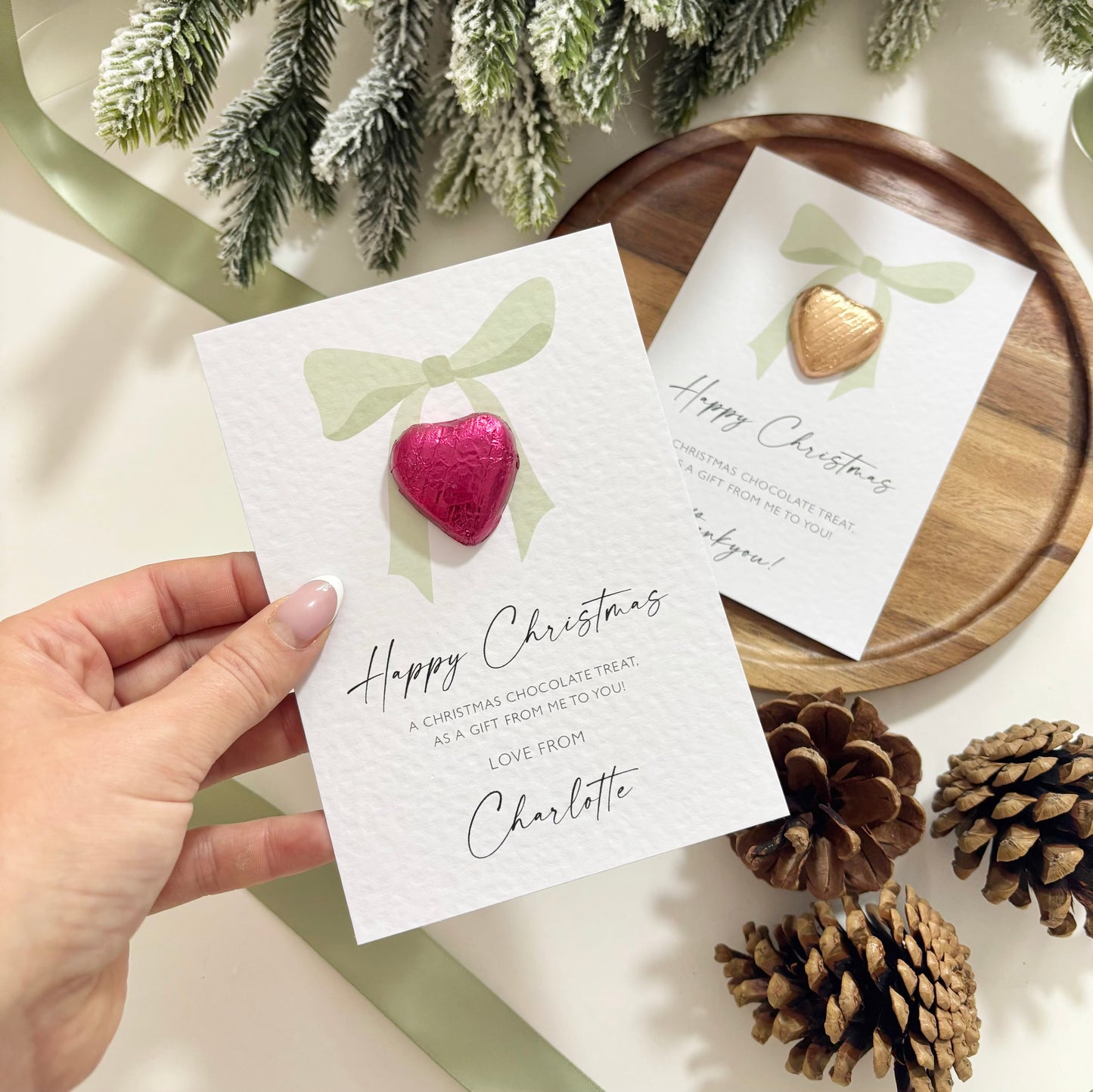 Personalised Christmas Bow Chocolate Gift | Teacher, Nursery & Children Gift