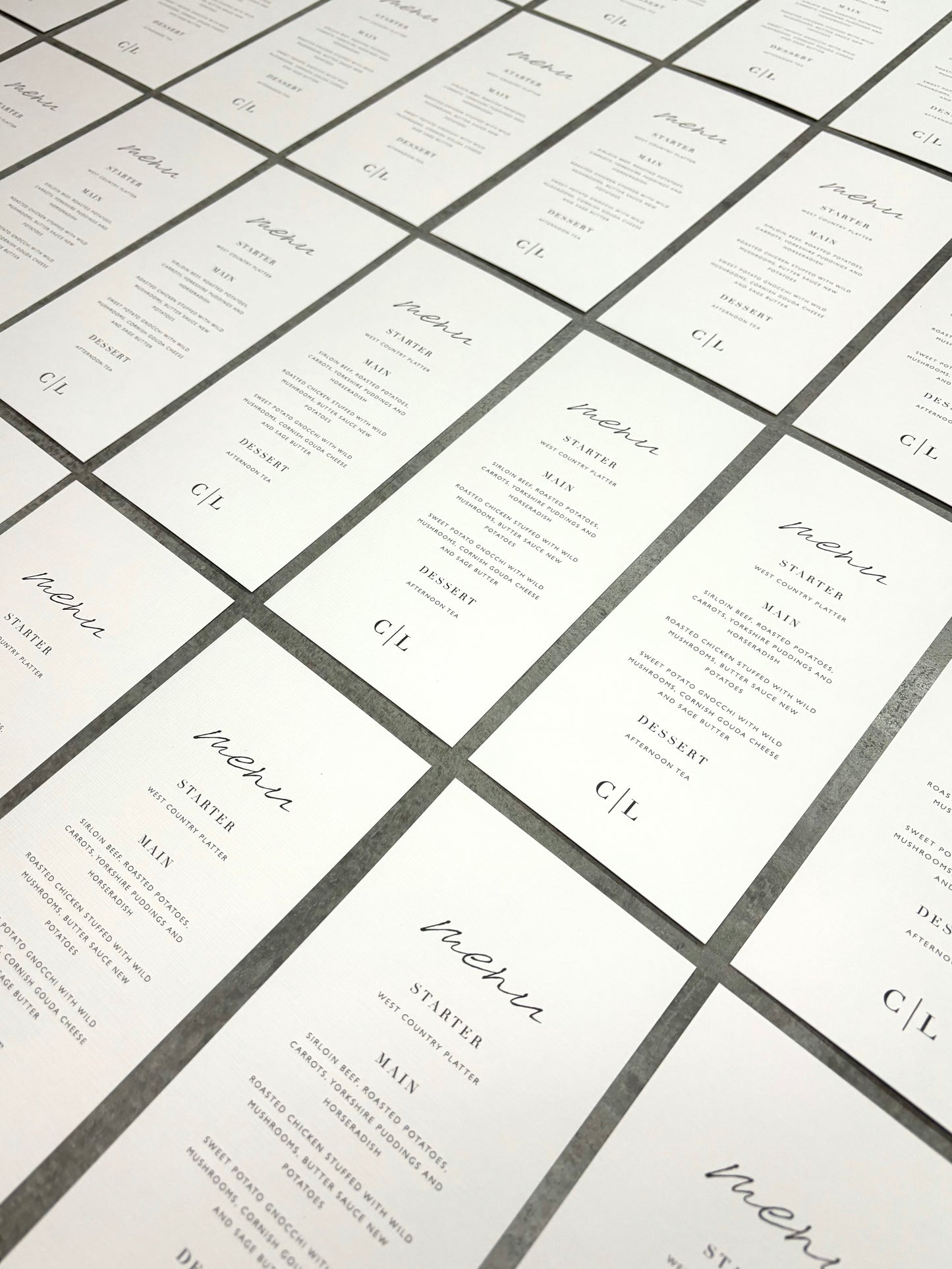 The Ivy - Minimalist Monogram Menu Card