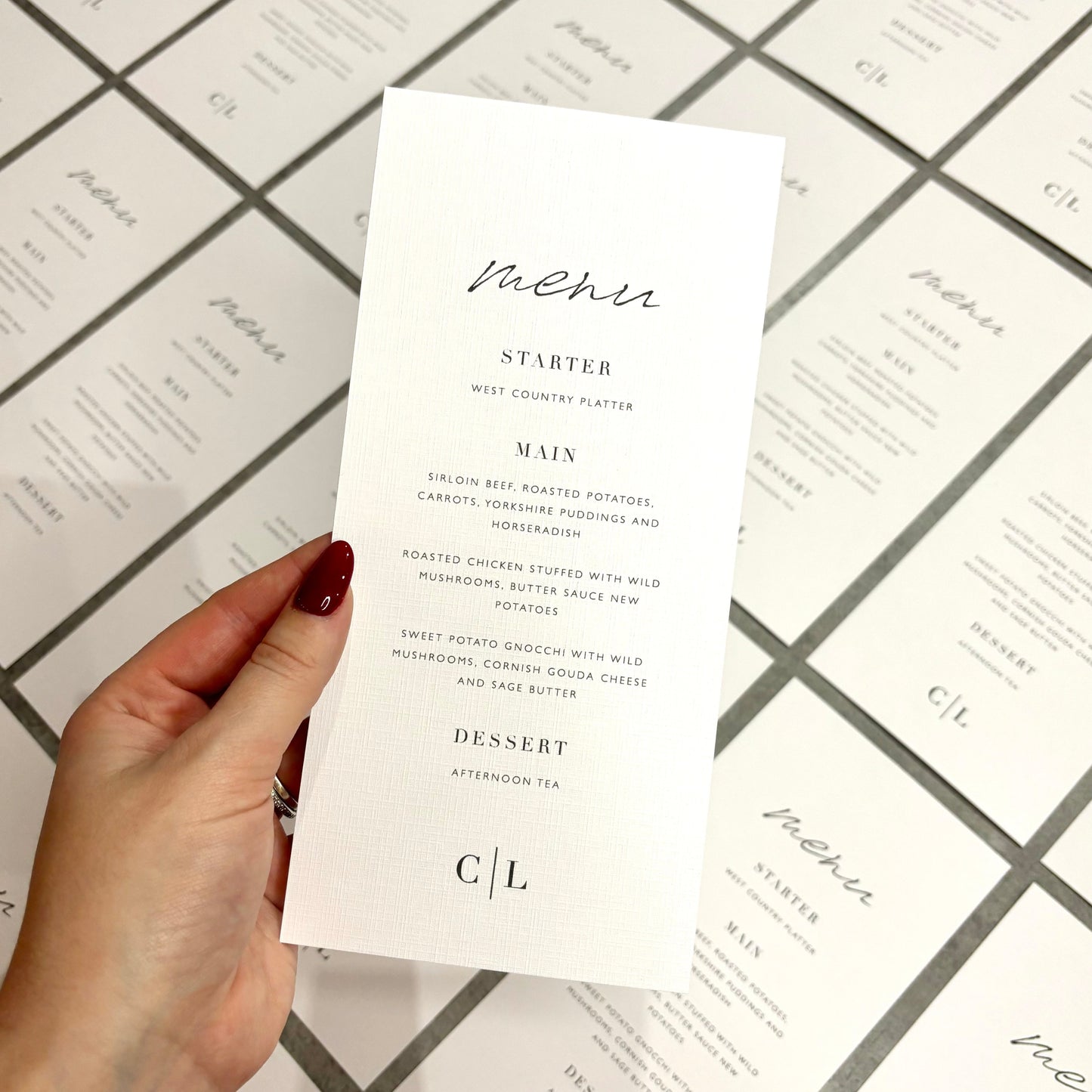 The Ivy - Minimalist Monogram Menu Card