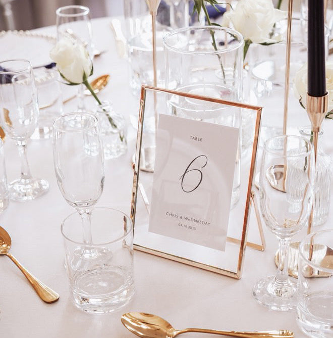 Gold Metal Table Number Frame