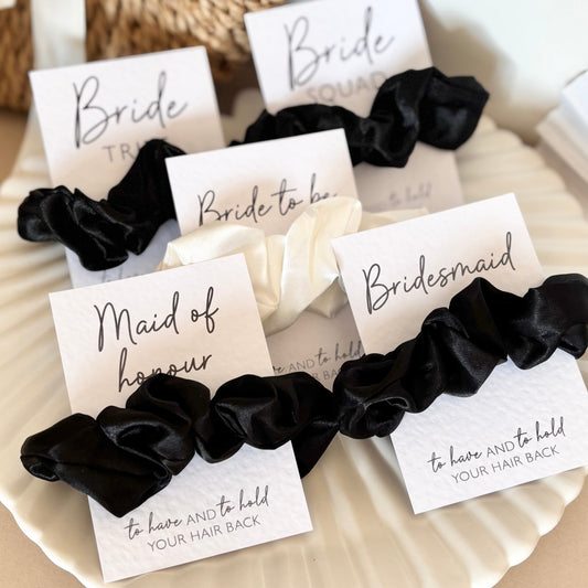 Black Hen Party Hair Scrunchies