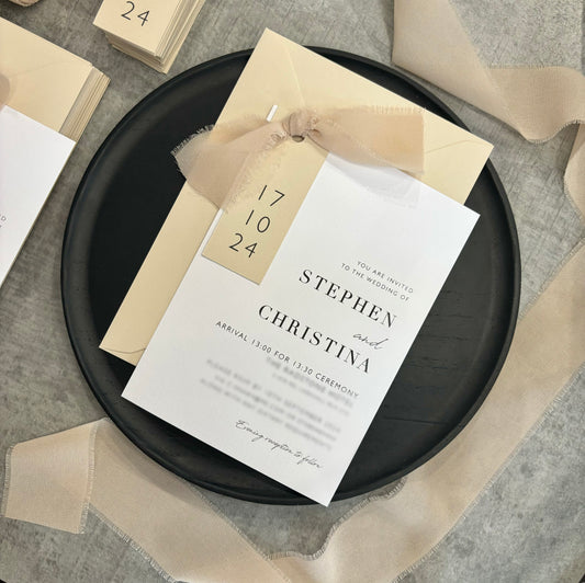 The Sophie - Luxury Ribbon Wedding Invitation & Envelope