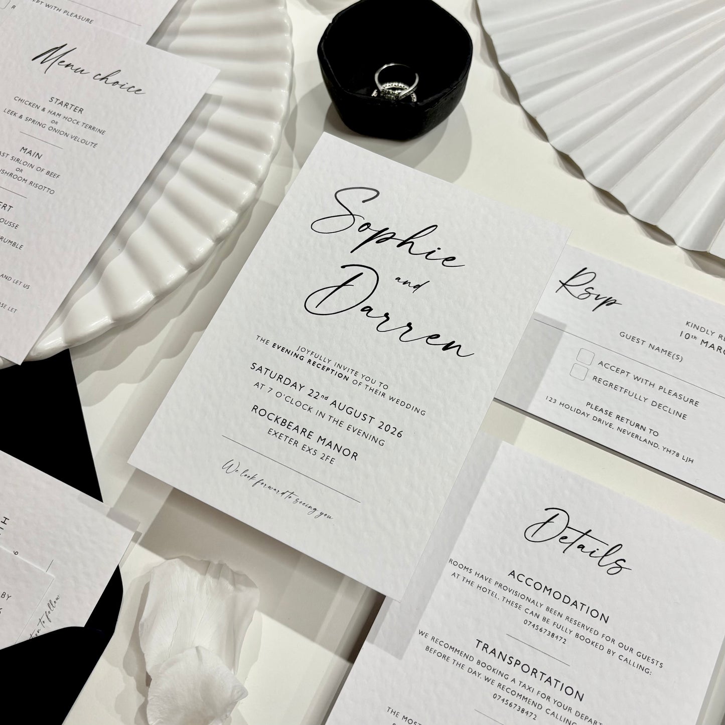 The Isla - Luxury Wedding Evening Invitation & Envelope