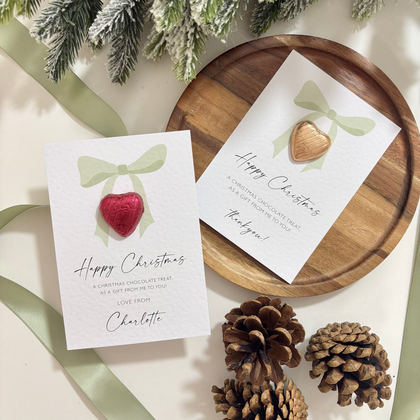 Personalised Christmas Bow Chocolate Gift | Teacher, Nursery & Children Gift