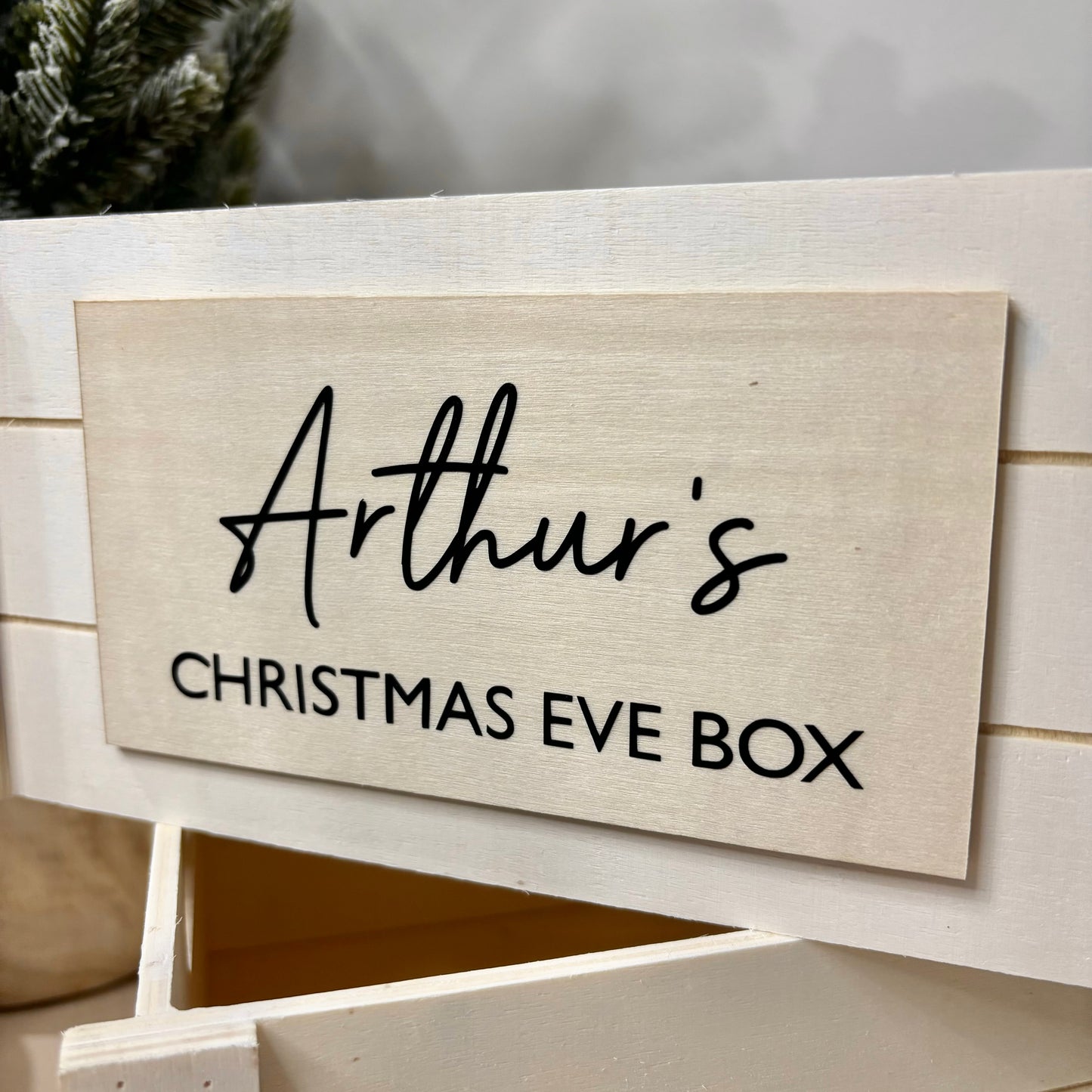 Personalised Wooden Christmas Eve Box Crate - Small