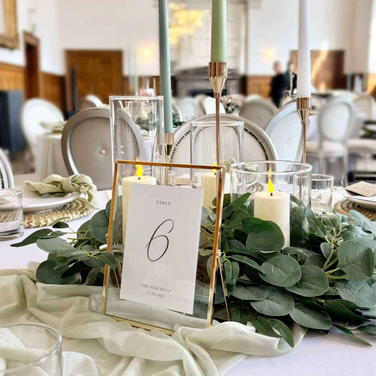 Gold Metal Table Number Frame