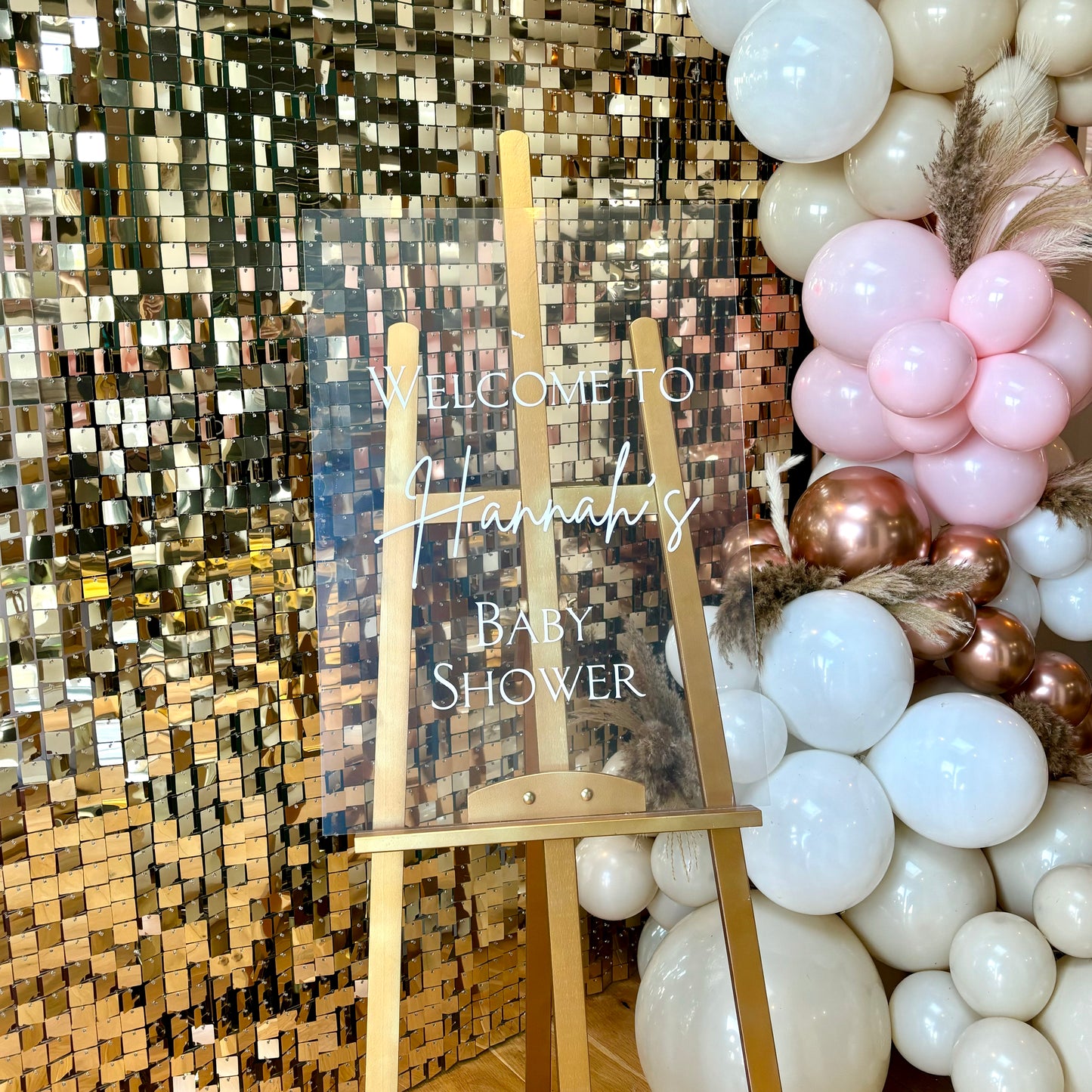 Light Gold Sequin Back Drop & Stand