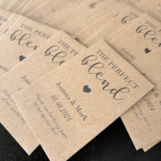 The Perfect Blend Personalised Tea or Coffee Envelope Favours