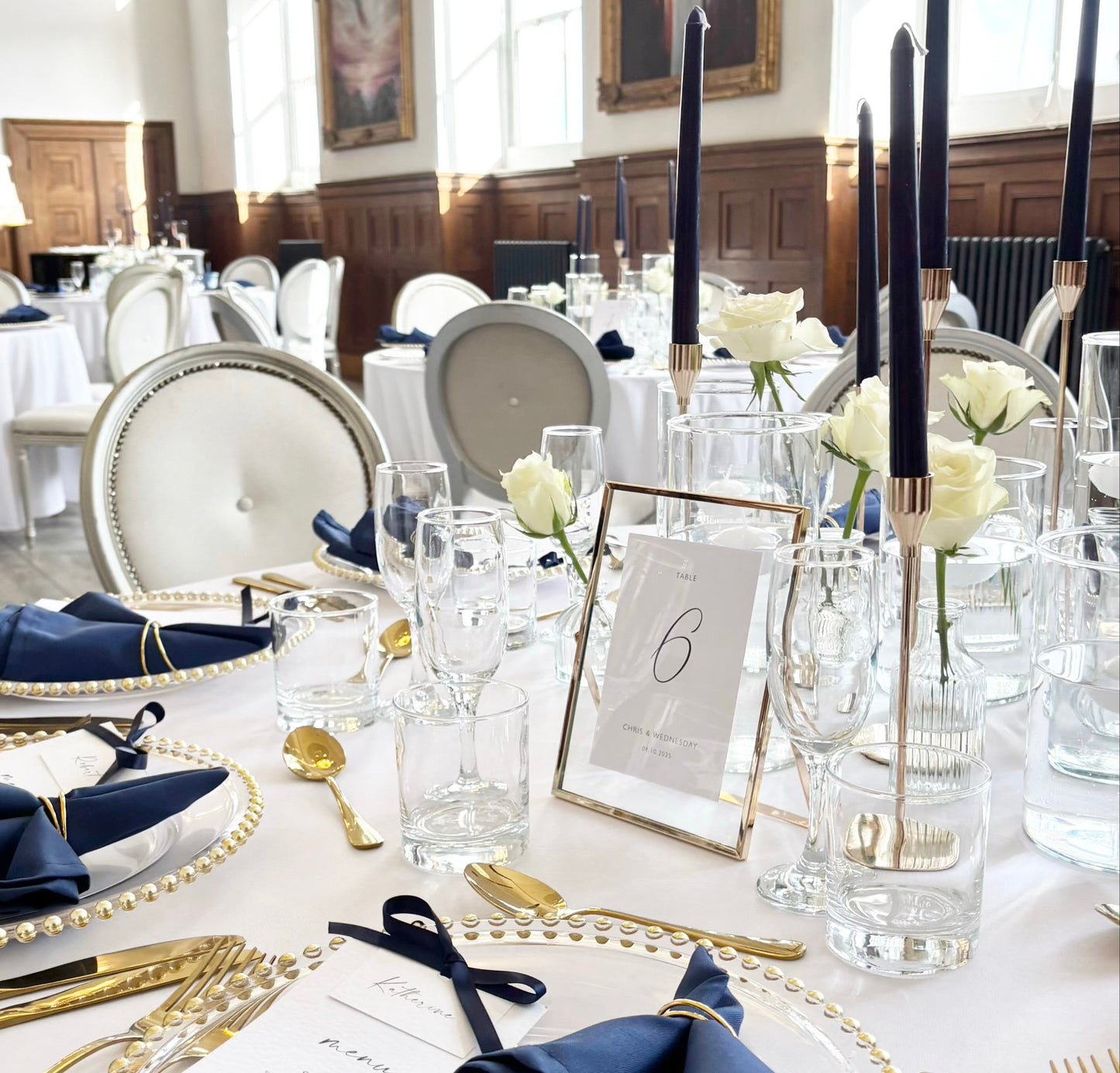 Gold Metal Table Number Frame
