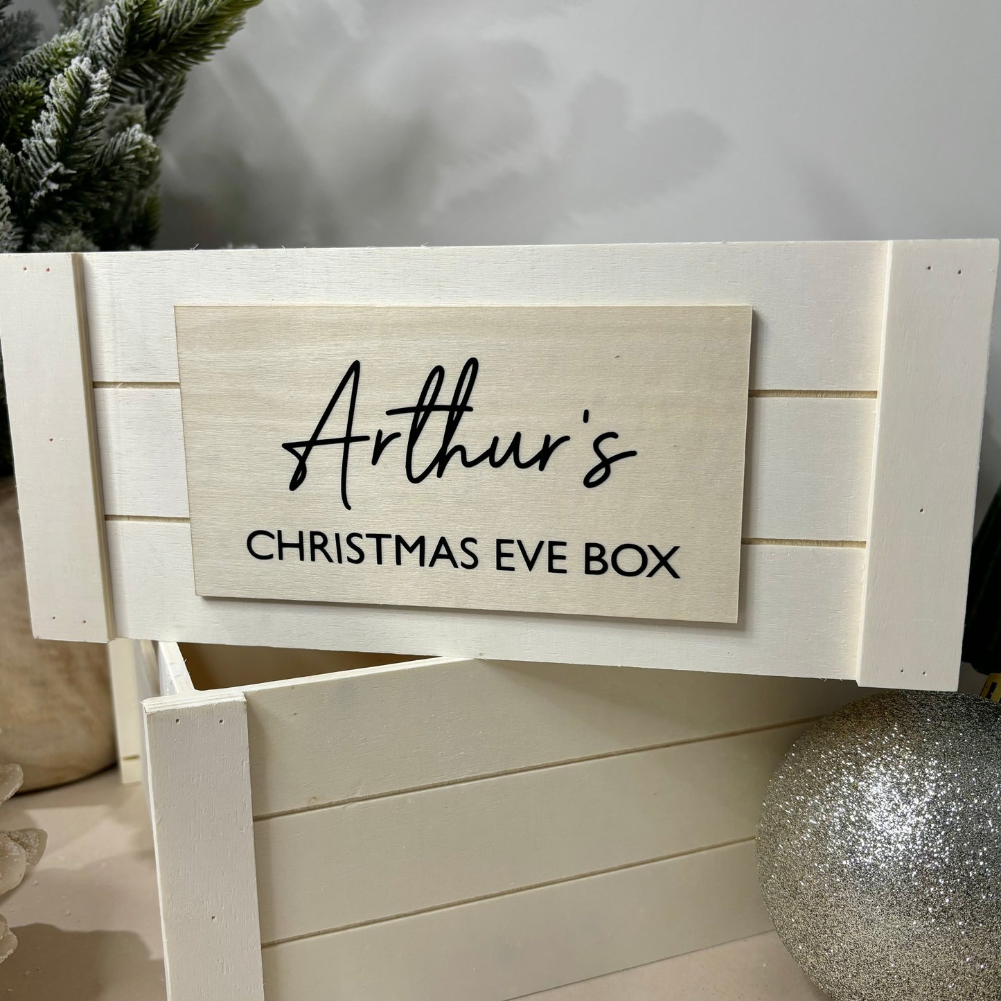 Personalised Wooden Christmas Eve Box Crate - Small