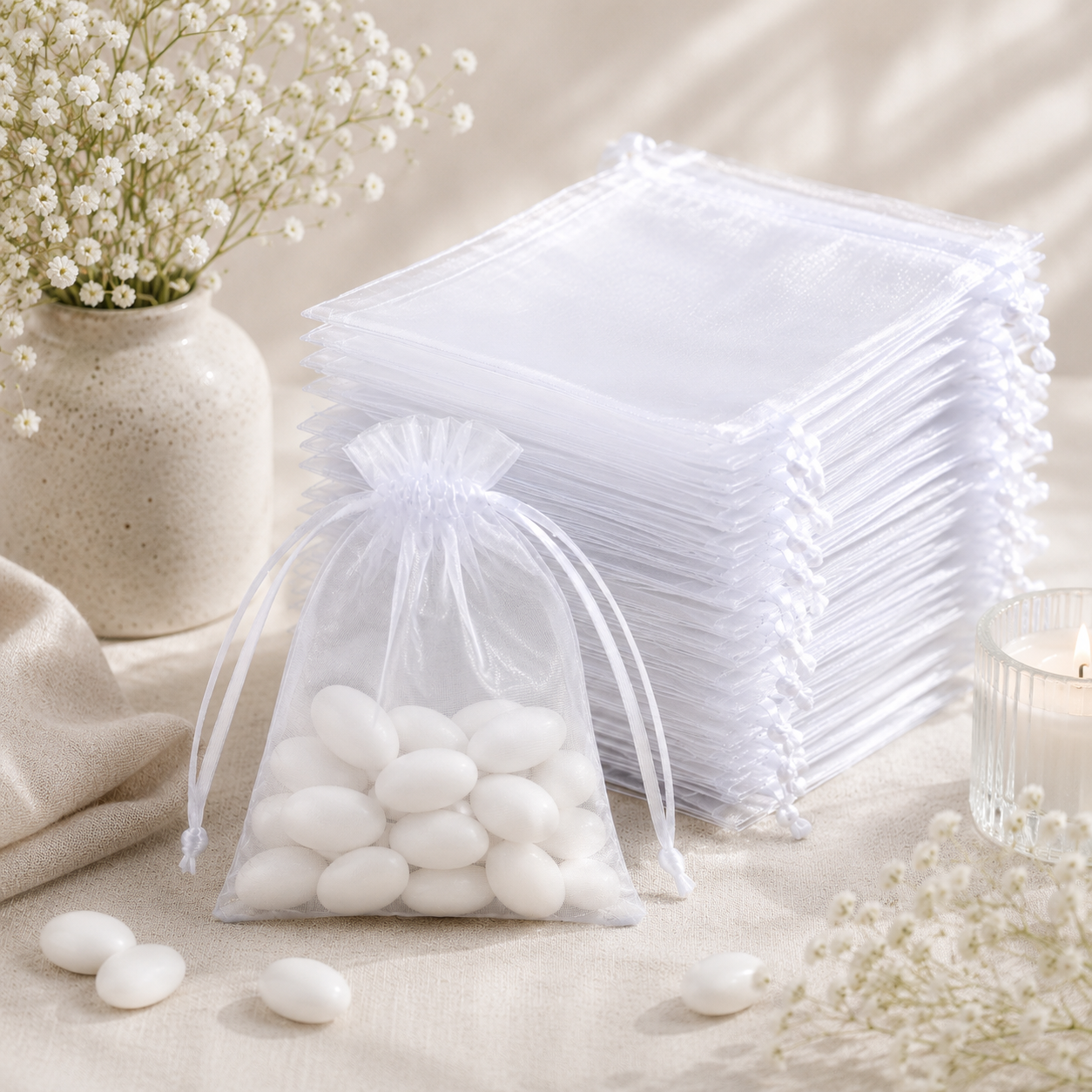 White Organza Favour Bags For Weddings Small Organza Gift Bag Wedding Favour Organza Bag Organza Bags For Chocolates Organza Bags For Sweets
