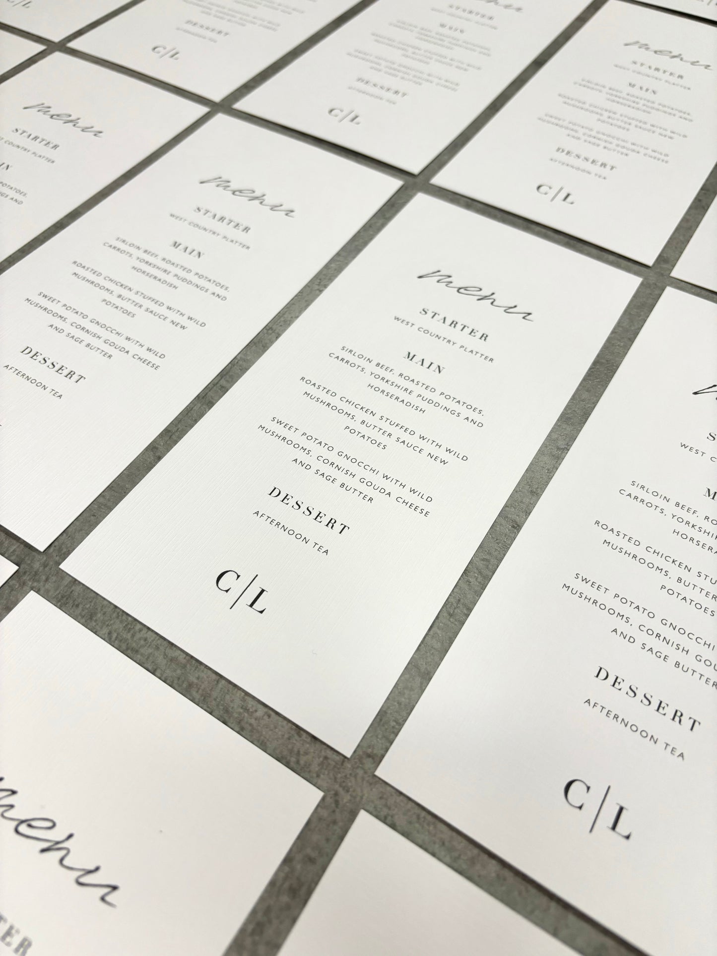 The Ivy - Minimalist Monogram Menu Card