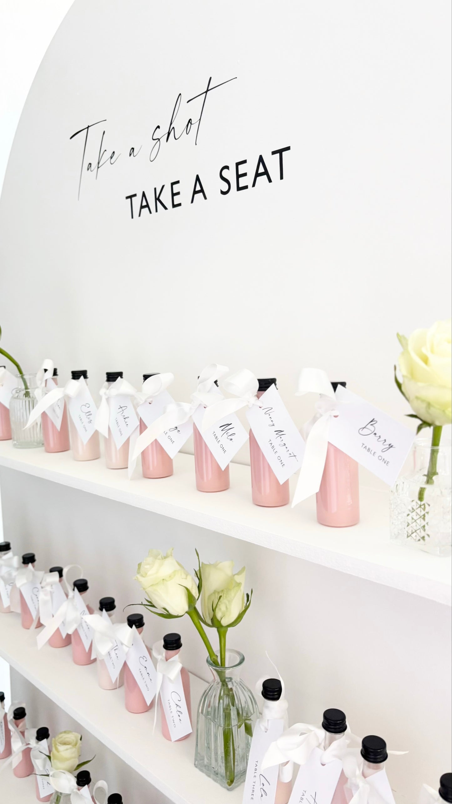 Take a shot, take a seat shelf wall