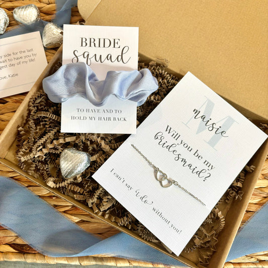 Bridal party proposal gift box - blue