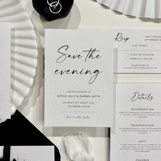 The Isla - Luxury Wedding Save the Evening & Envelope