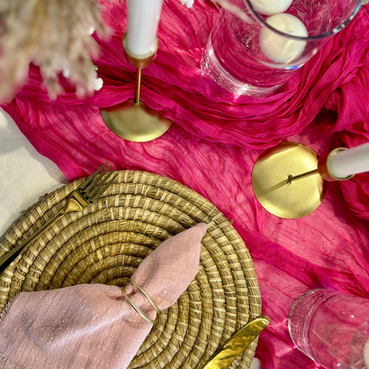 Hot Pink Cheesecloth Table Runner