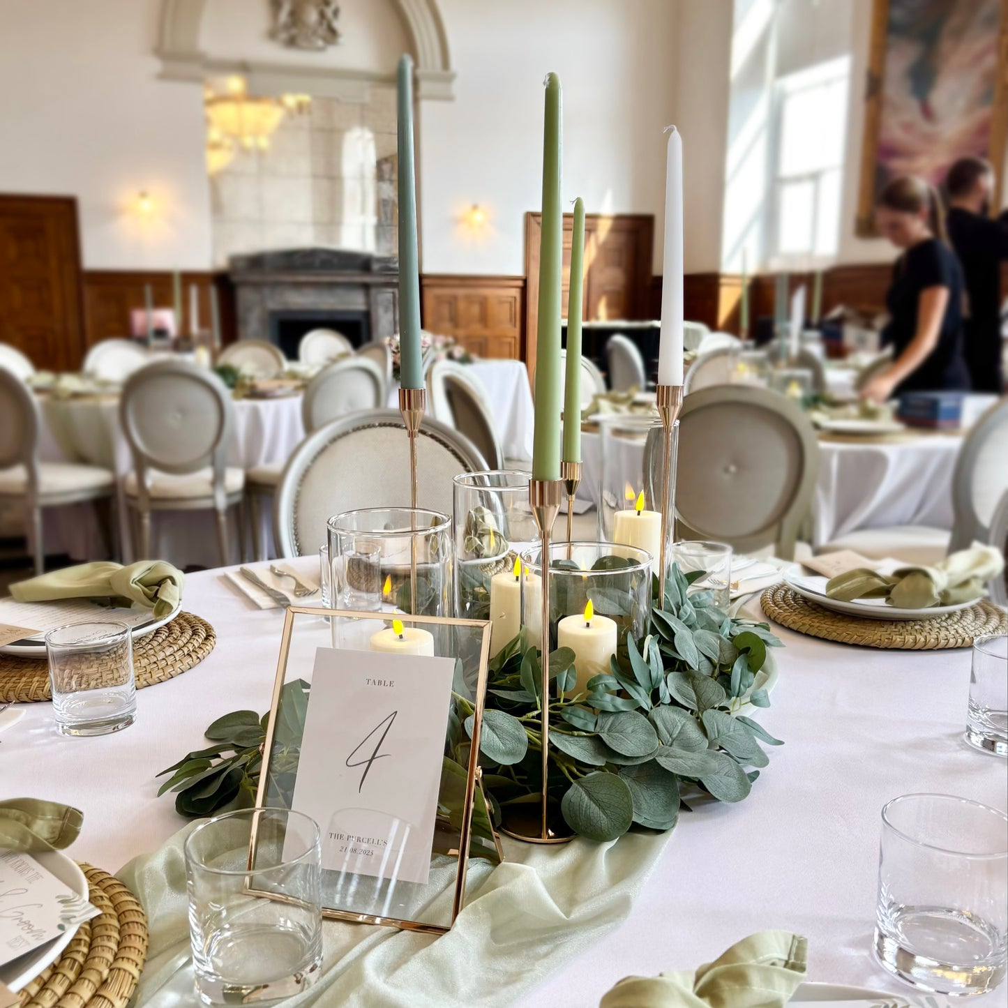 Sage Green Chiffon Table Runner