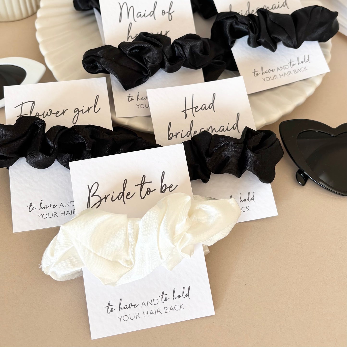 Black Hen Party Hair Scrunchies