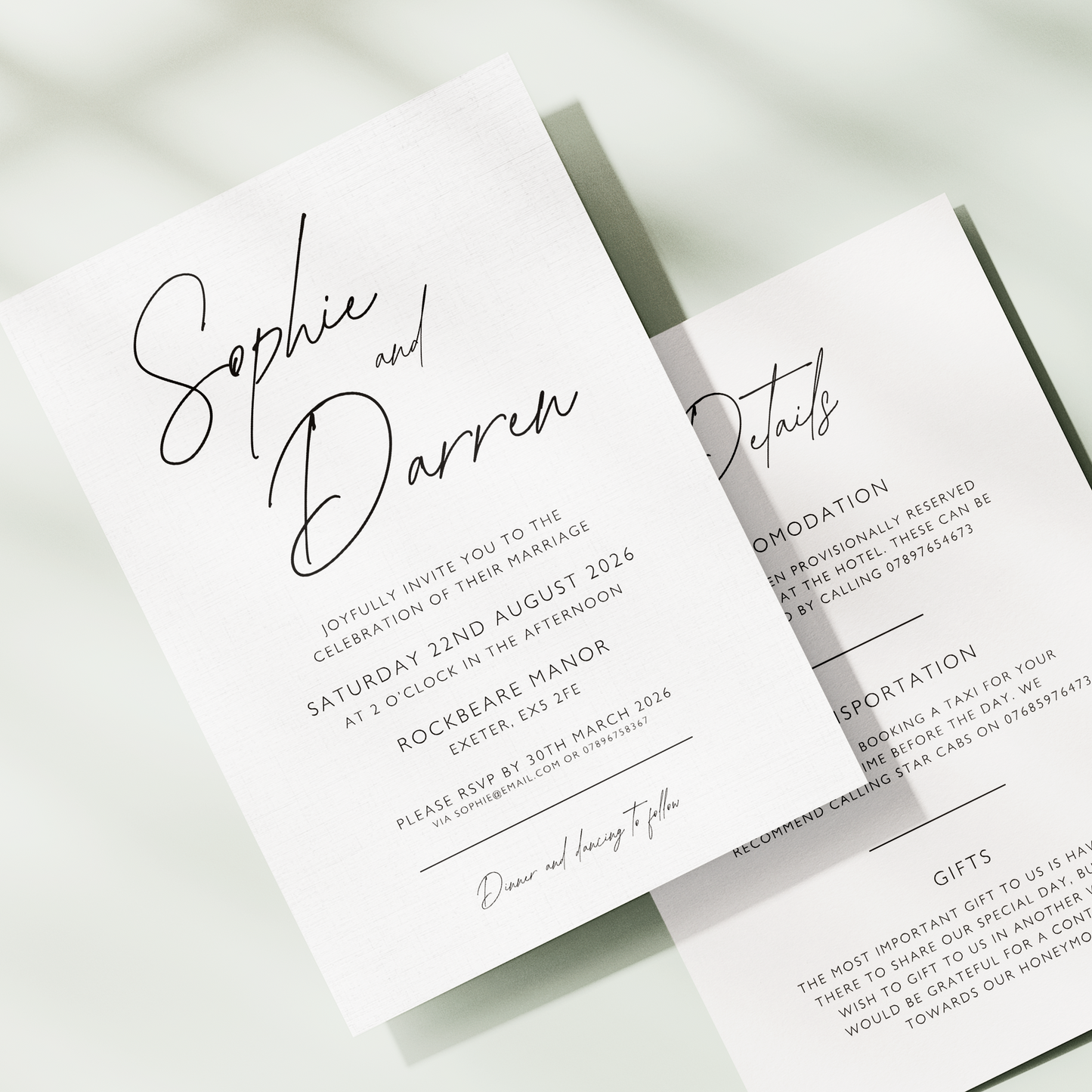 The Isla - Digital Template Luxury Wedding Invitation & Envelope