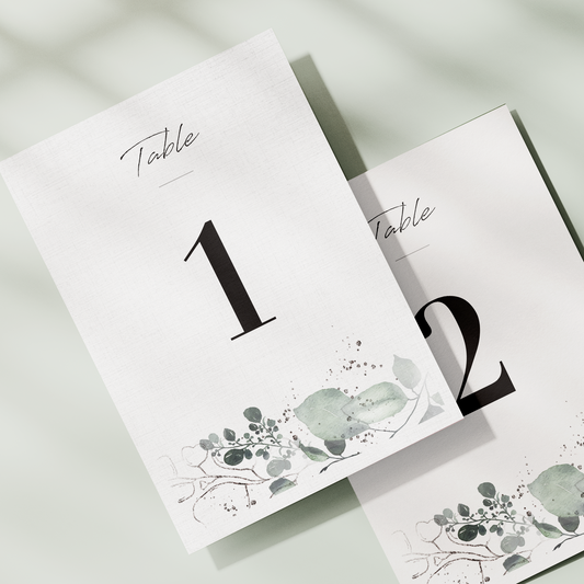 The Bonnie - Botanical Green Table Number Card