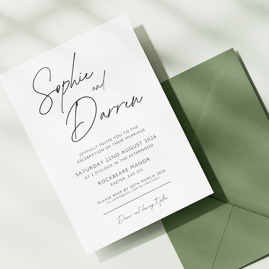 The Isla - Digital Template Luxury Wedding Invitation & Envelope