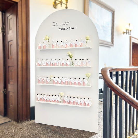 Take a shot, take a seat shelf wall