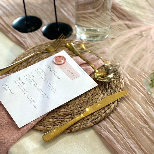 Dusky Pink Cheesecloth Table Runner