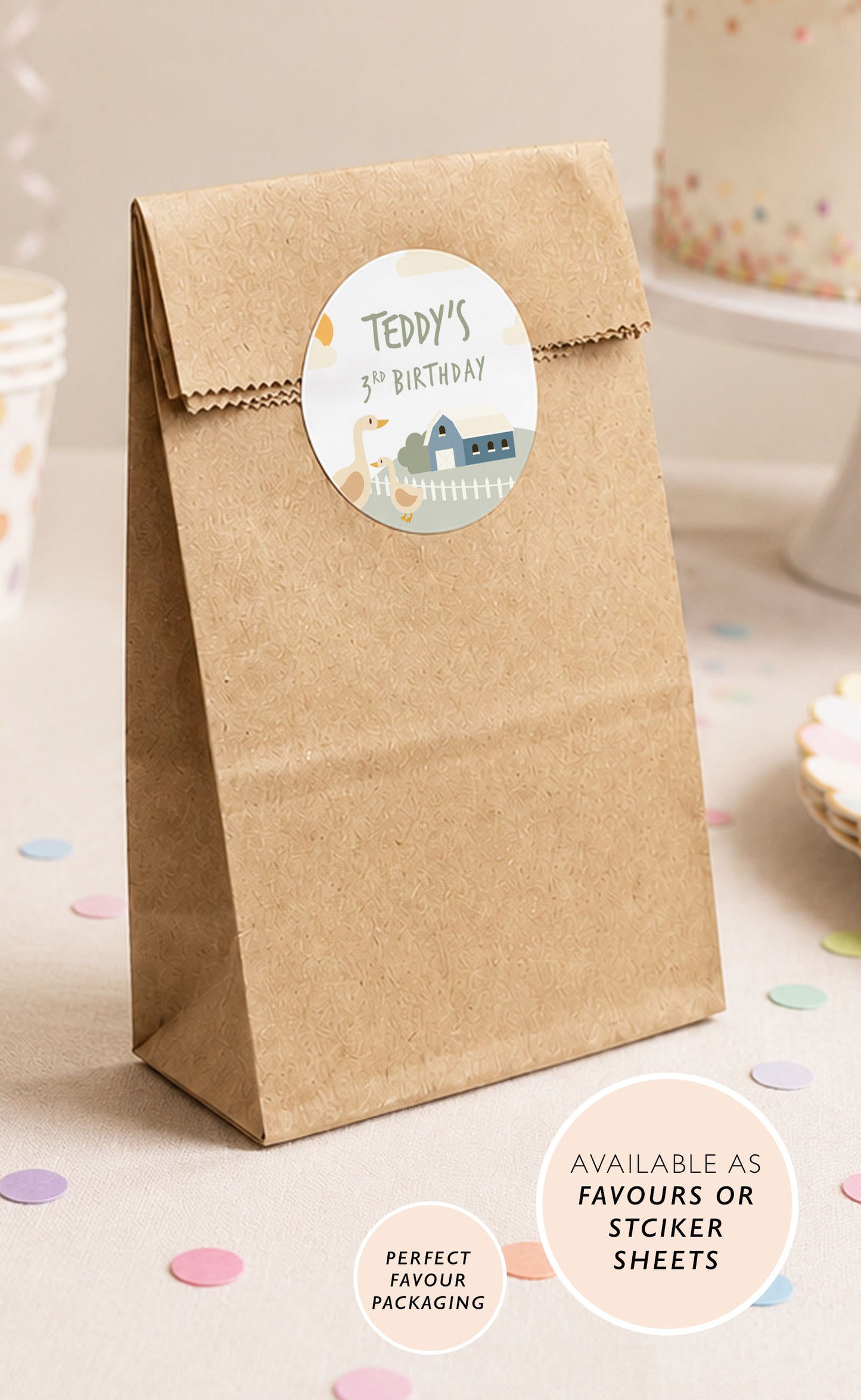 Farm Party Favour Bag Stickers Farmyard Party Bag Stickers Farm Animal Party Stickers Farm Party Favour Bags Farmyard Birthday Party Bags