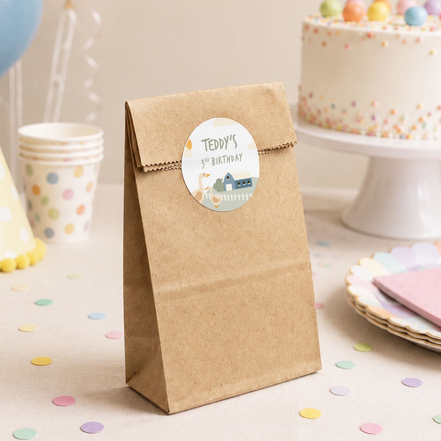 Personalised Farm Birthday Stickers Farm Theme Favour Stickers Animal Birthday Sweet Favours Farm Yard Birthday Decor Farm Party Idea