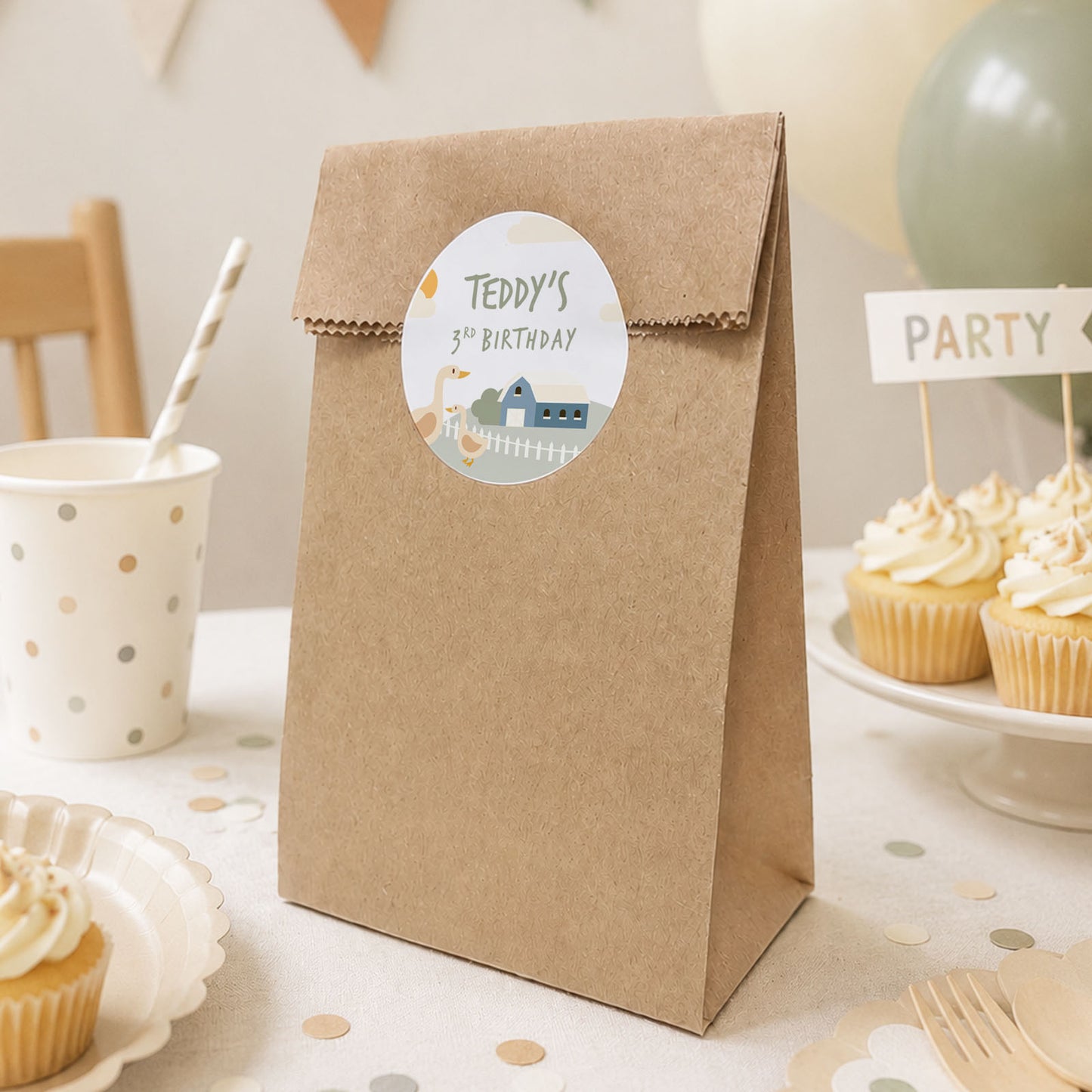 Farm Party Favour Bag Stickers Farmyard Party Bag Stickers Farm Animal Party Stickers Farm Party Favour Bags Farmyard Birthday Party Bags